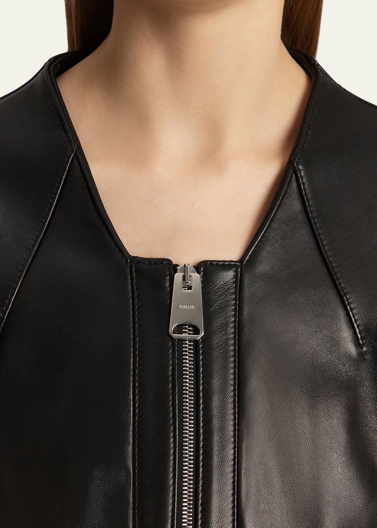 Khaite Hewit Zip-Cuff Leather Jacket Image 5 of 5