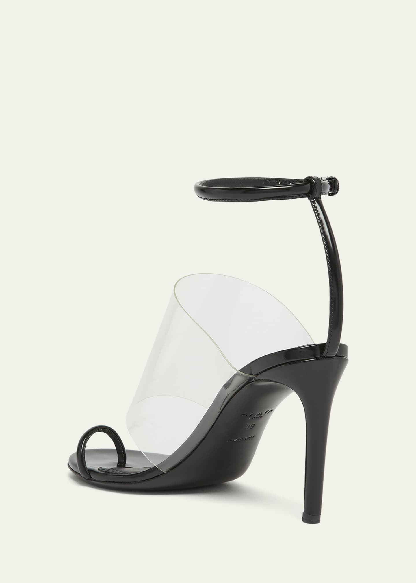 ALAIA Asymmetric Clear Patent Leather Sandals Image 4 of 5