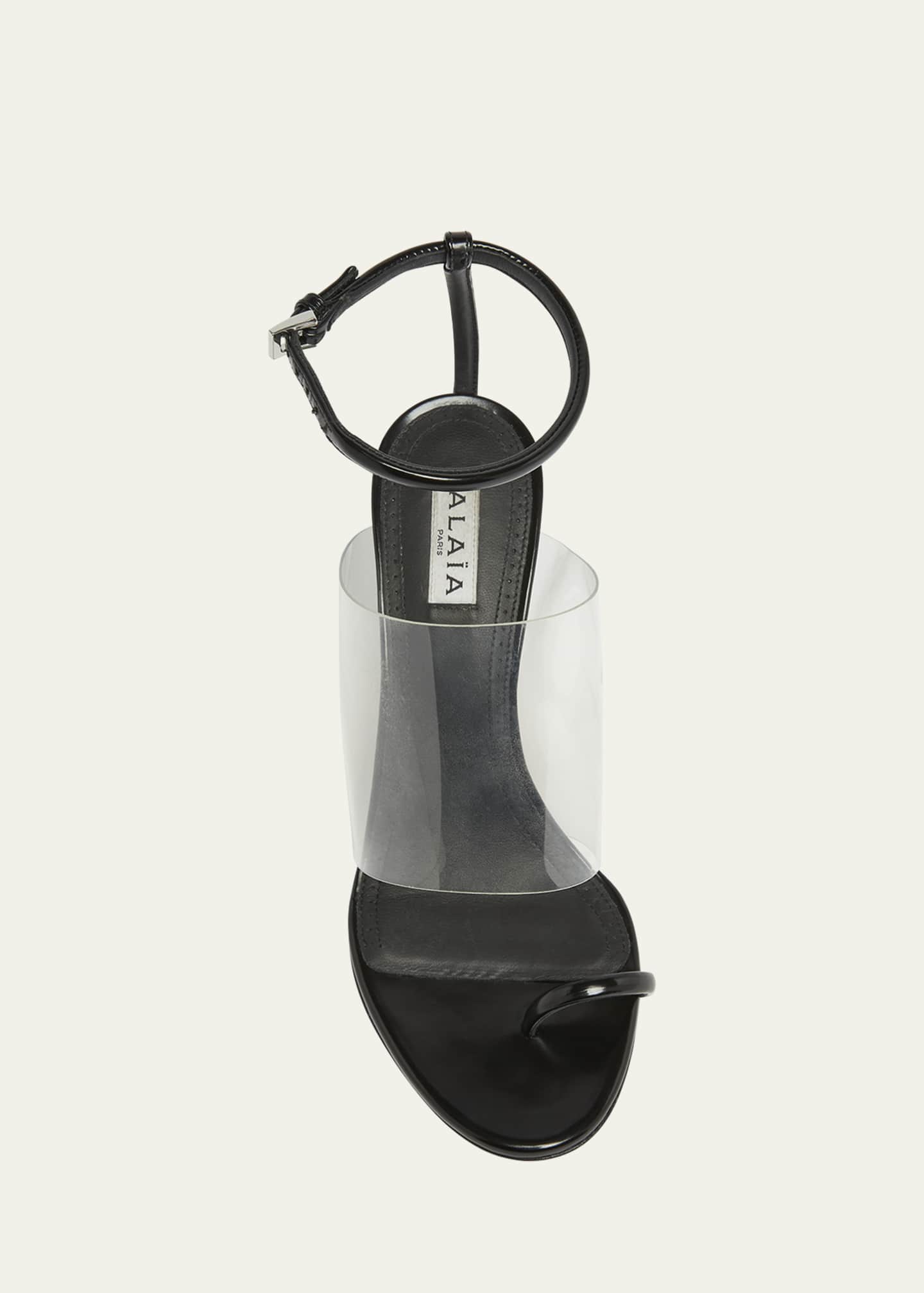 ALAIA Asymmetric Clear Patent Leather Sandals Image 5 of 5