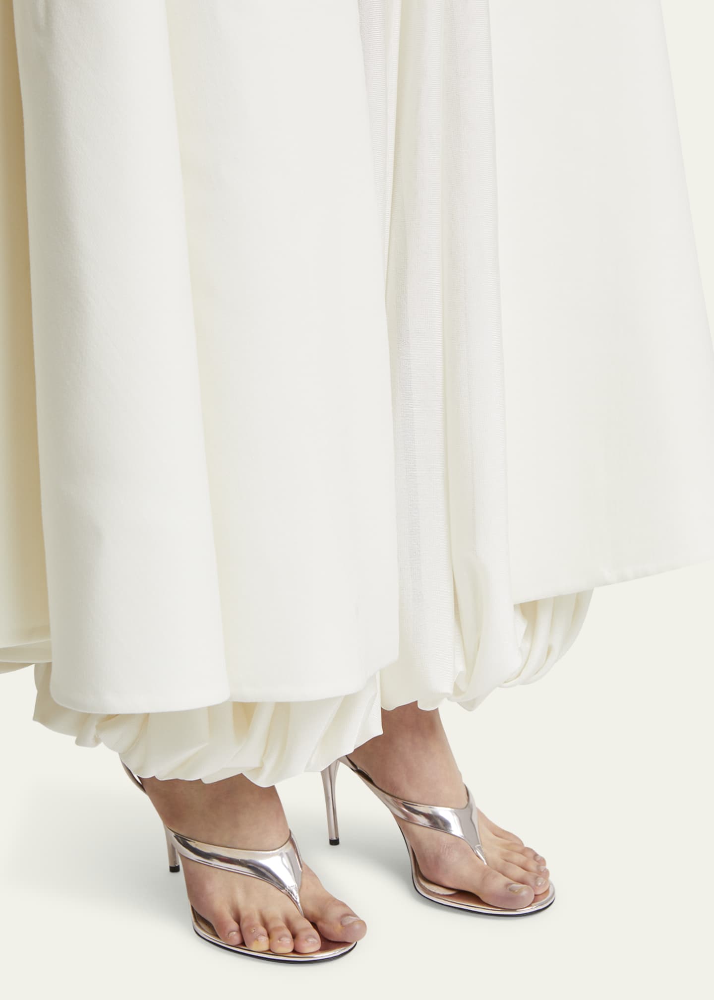 ALAIA Tong Metallic Leather Sandals Image 2 of 6