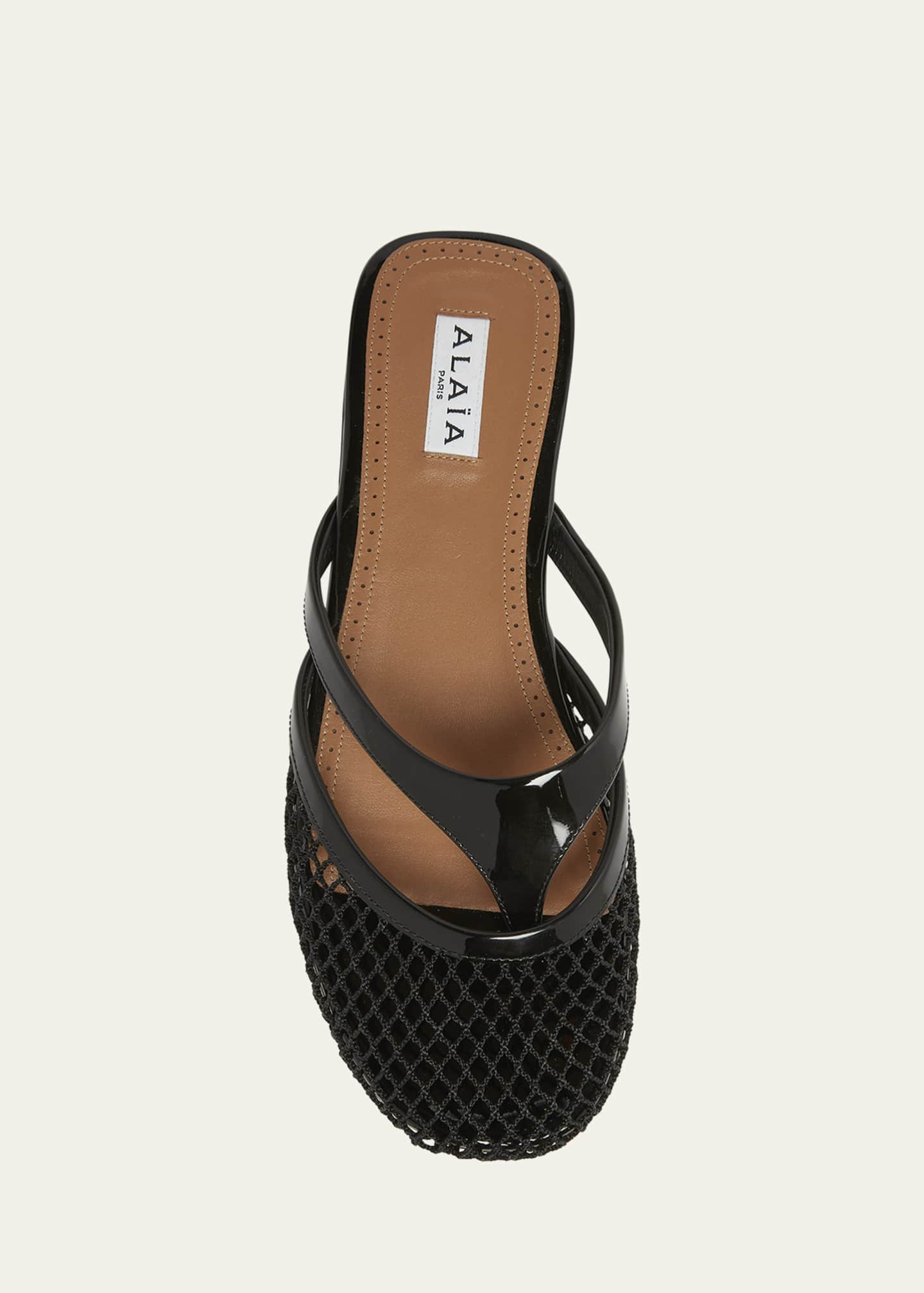 ALAIA Net Leather Thong Mules Image 6 of 6