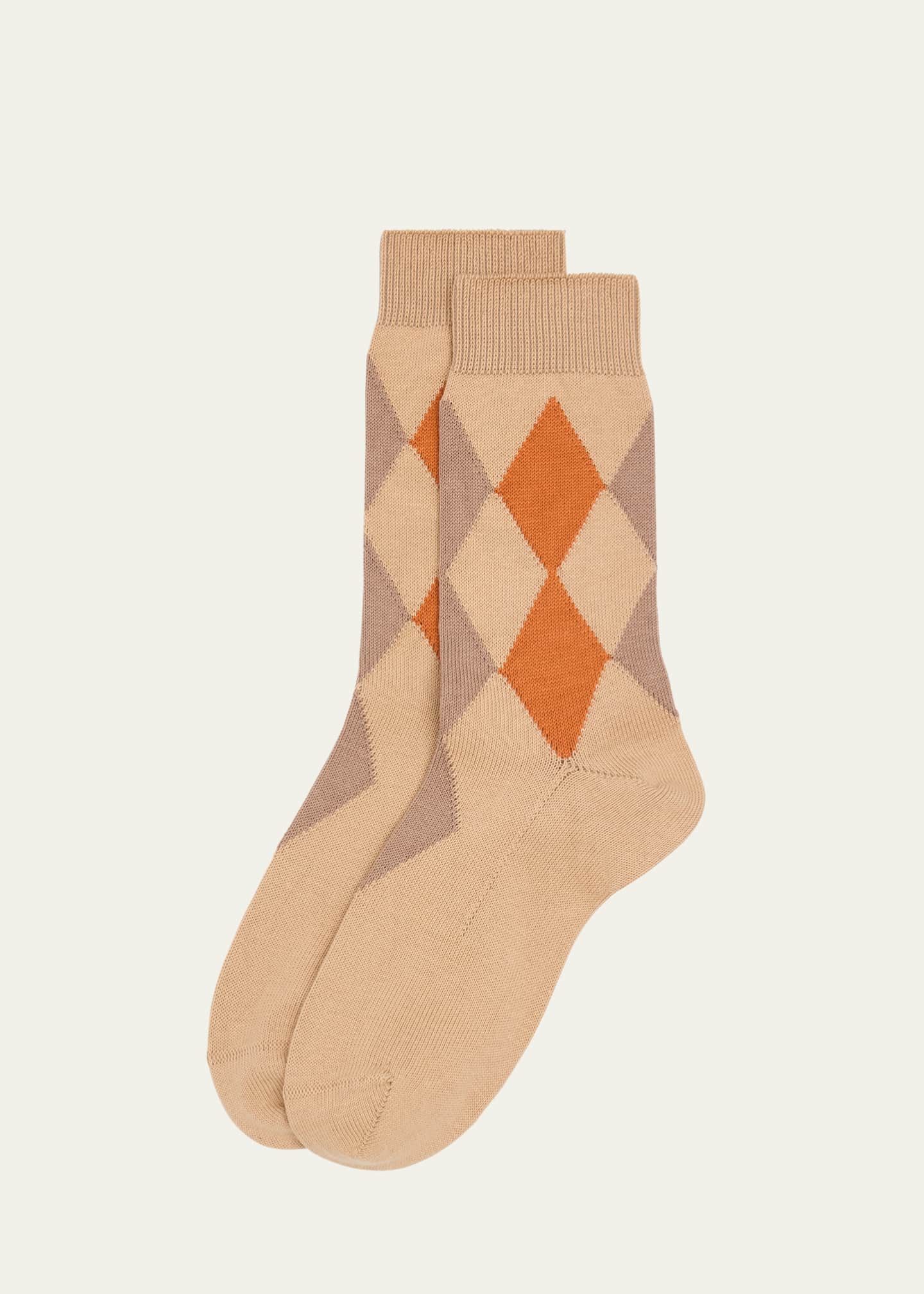 Maria La Rosa Argyle Mid-Calf Socks Image 1 of 2