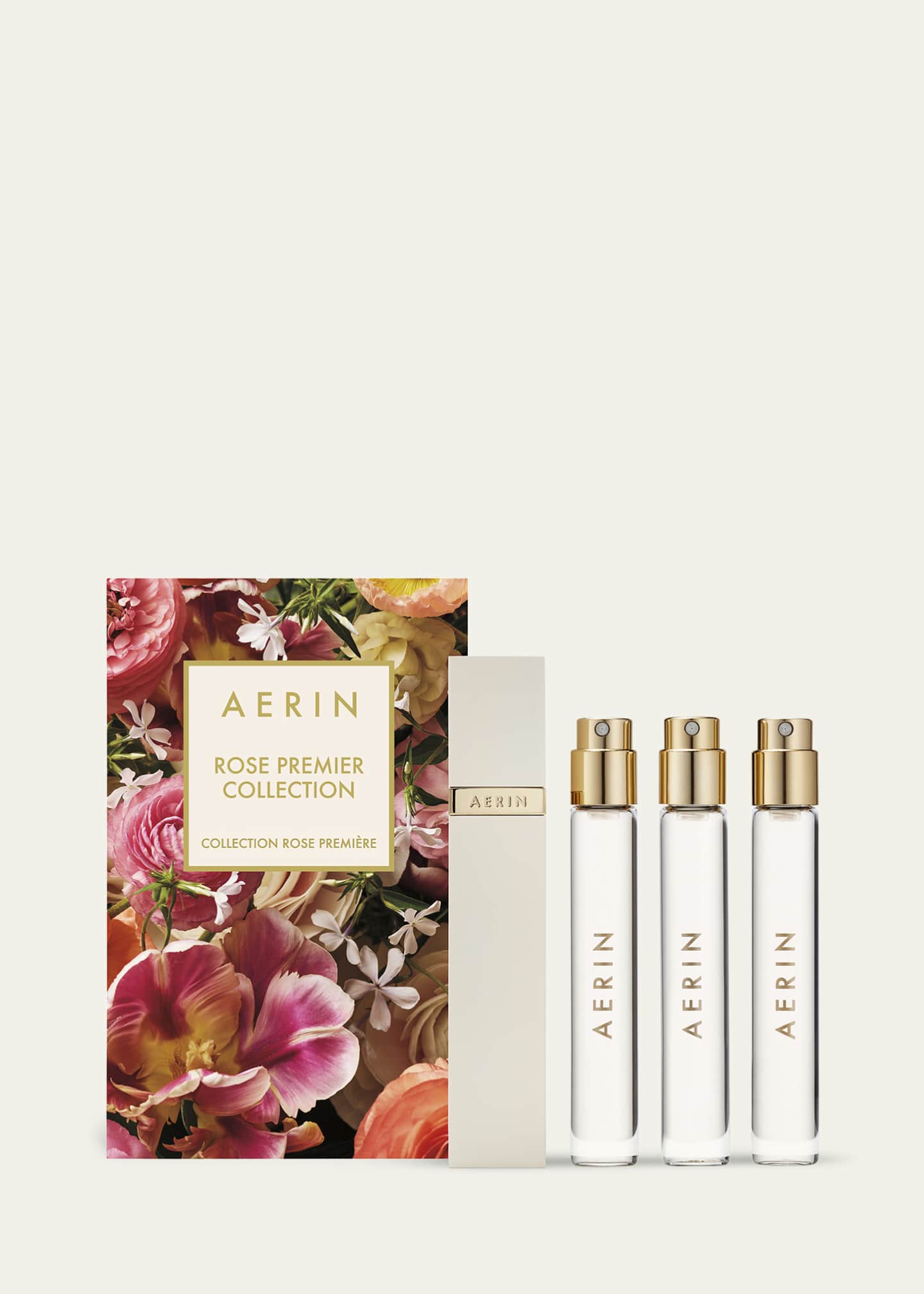 AERIN Rose Premier Collection Purse Spray Atomizer & Fragrance Refills Set