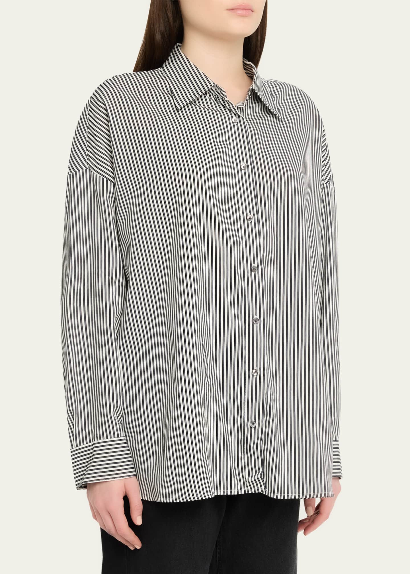 AGOLDE Roux Stripe Button-Front Shirt - Bergdorf Goodman