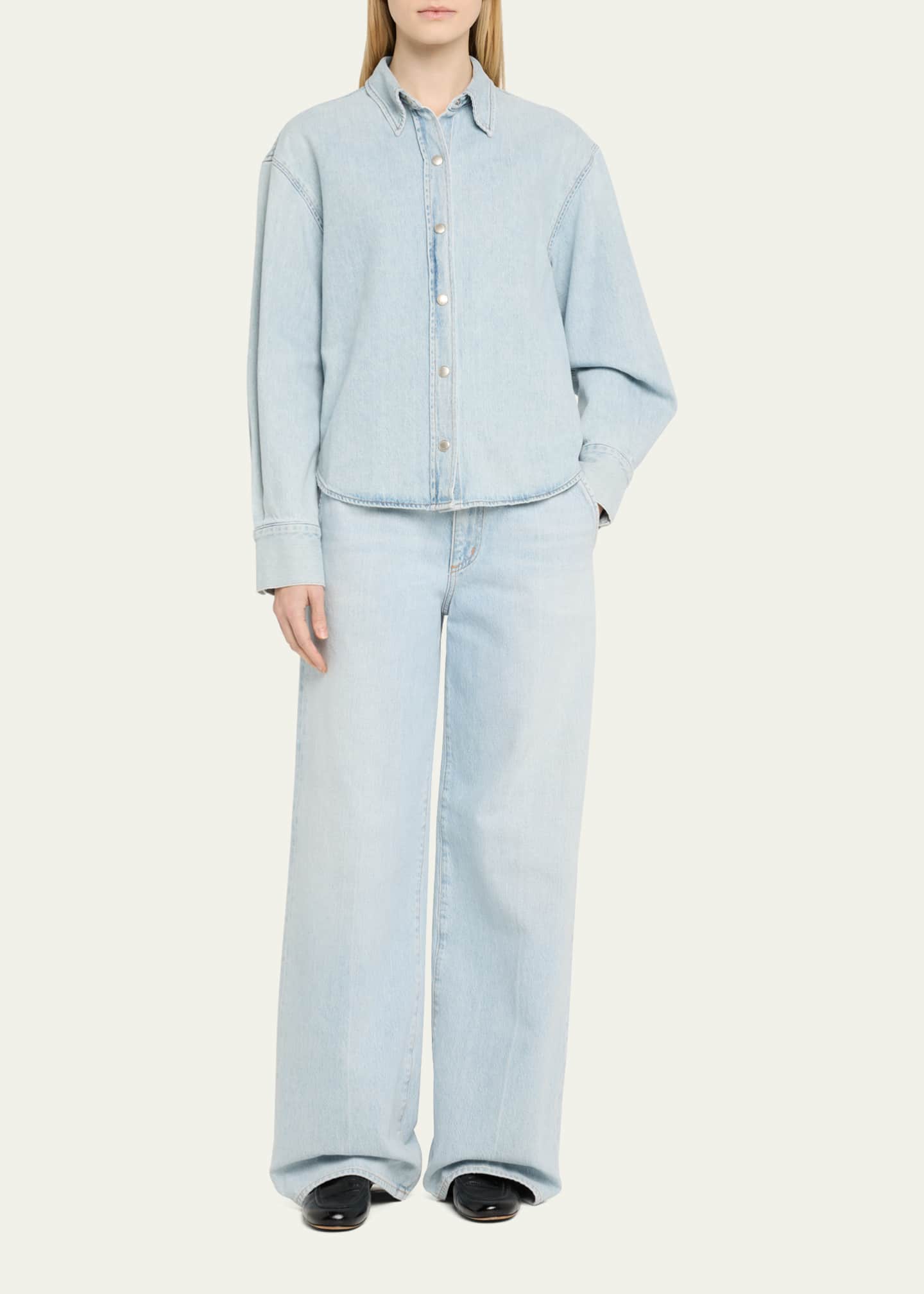 AGOLDE Laurel Long-Sleeve Denim Shirt Image 2 of 5
