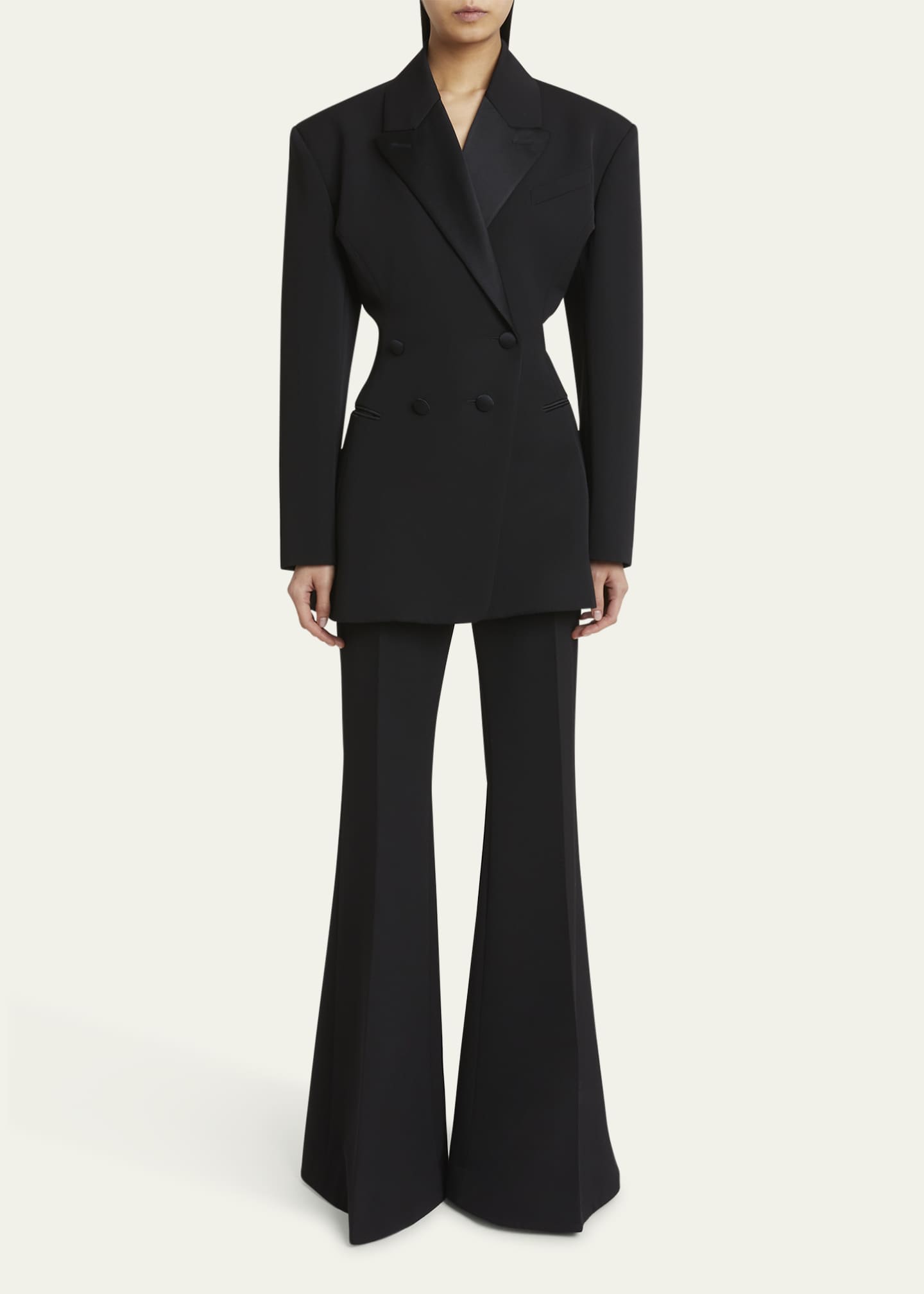 Givenchy Double-Breasted Wool Blazer With Pleated Back Image 2 of 5