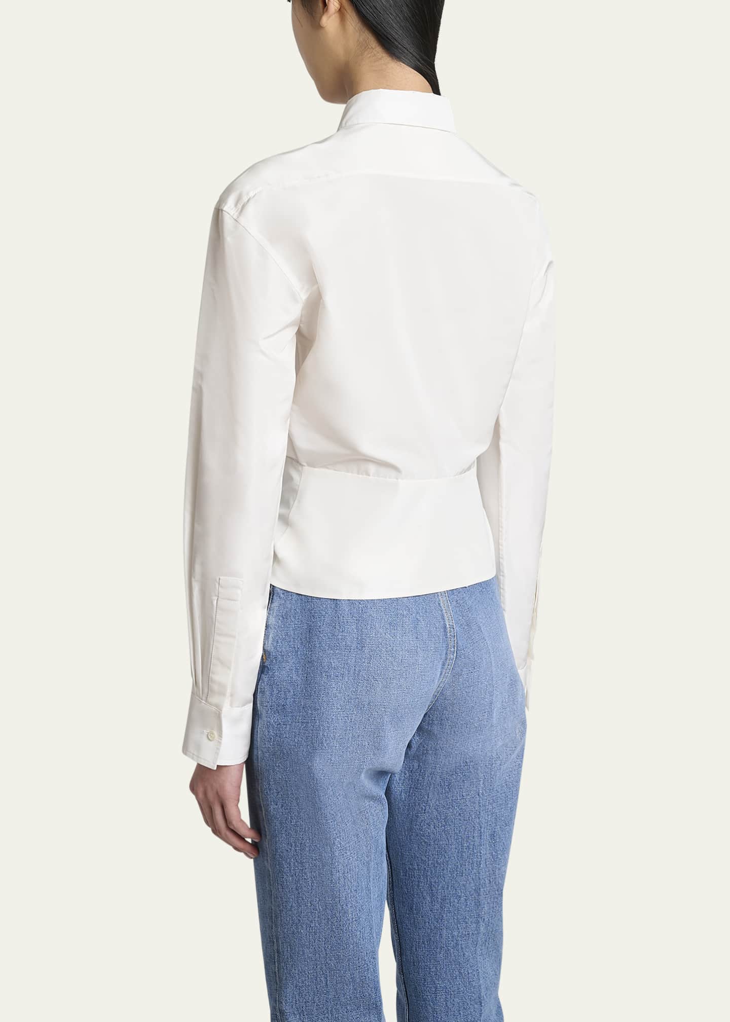 Givenchy Bow Button Down Wrap Blouse Image 3 of 5