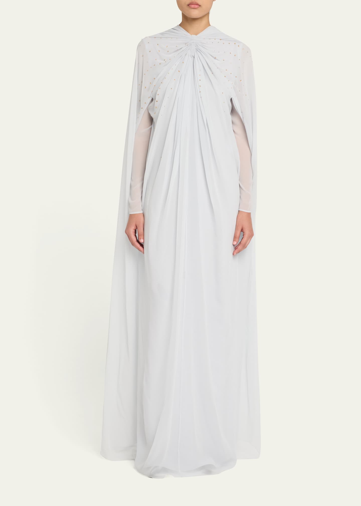 Givenchy Embellished Draped Silk Cape Gown Image 2 of 5