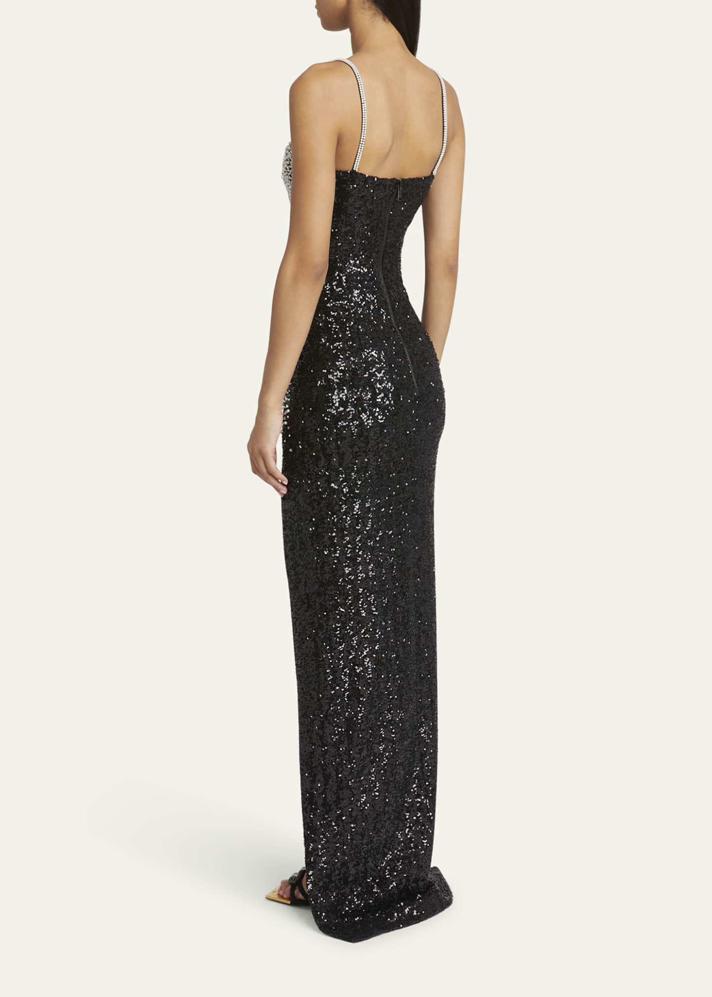 Balmain Strass Crystal Slit Gown Image 3 of 5