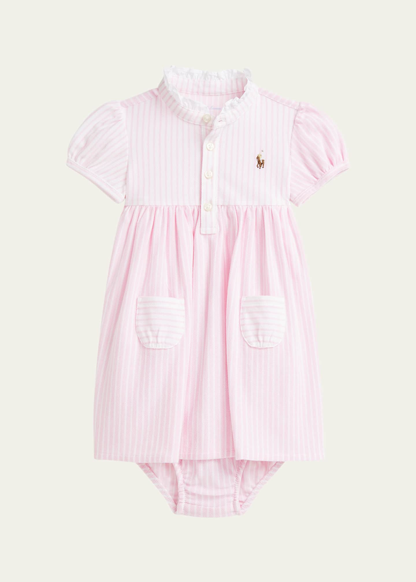 Ralph Lauren Childrenswear Girl's Striped Polo Shirtdress, Size 3M-24M Image 1 of 2