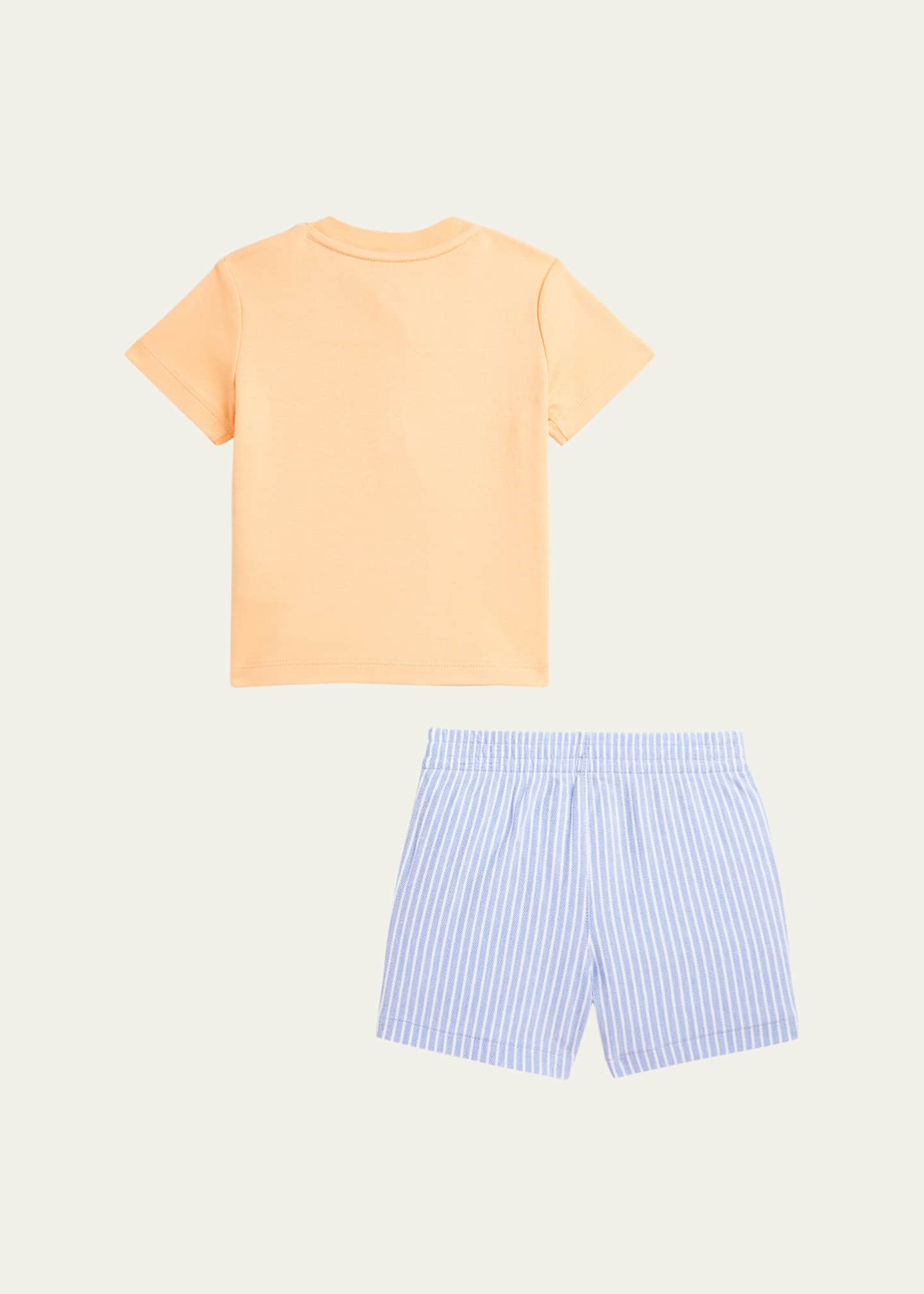 Ralph Lauren Childrenswear Boy's Polo Bear Seersucker Henley Shirt and Shorts Set, Size 3M-24M Image 2 of 3