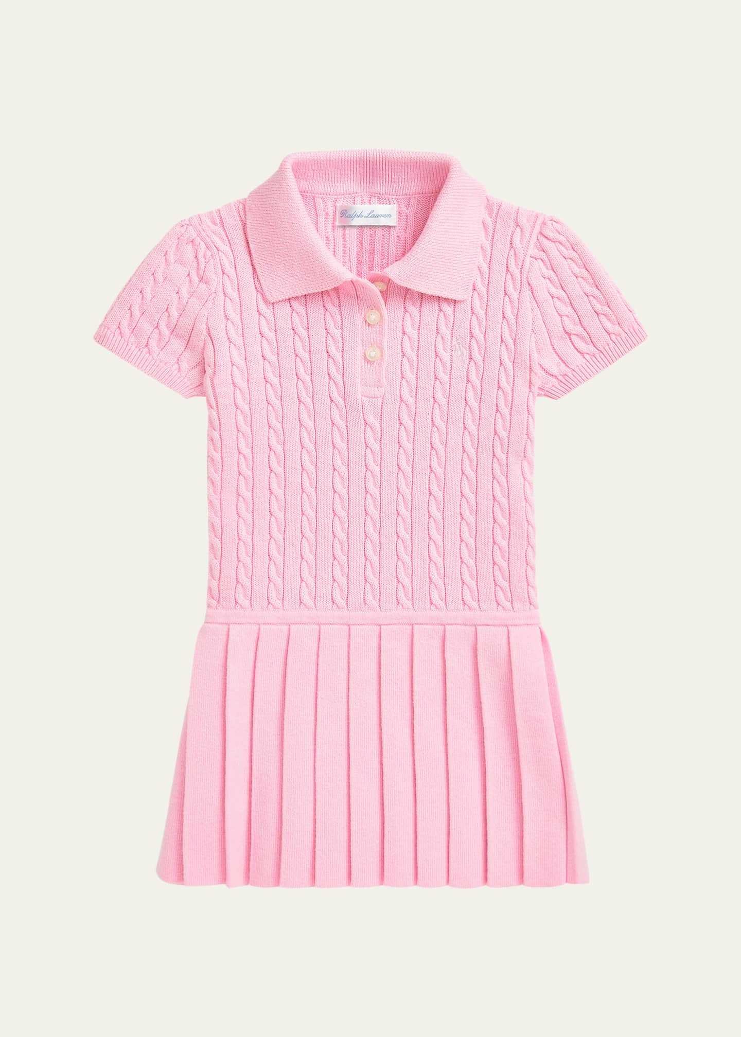 Ralph Lauren Childrenswear Girl's Cable Knit Polo Dress, Size 3M-24M Image 1 of 2