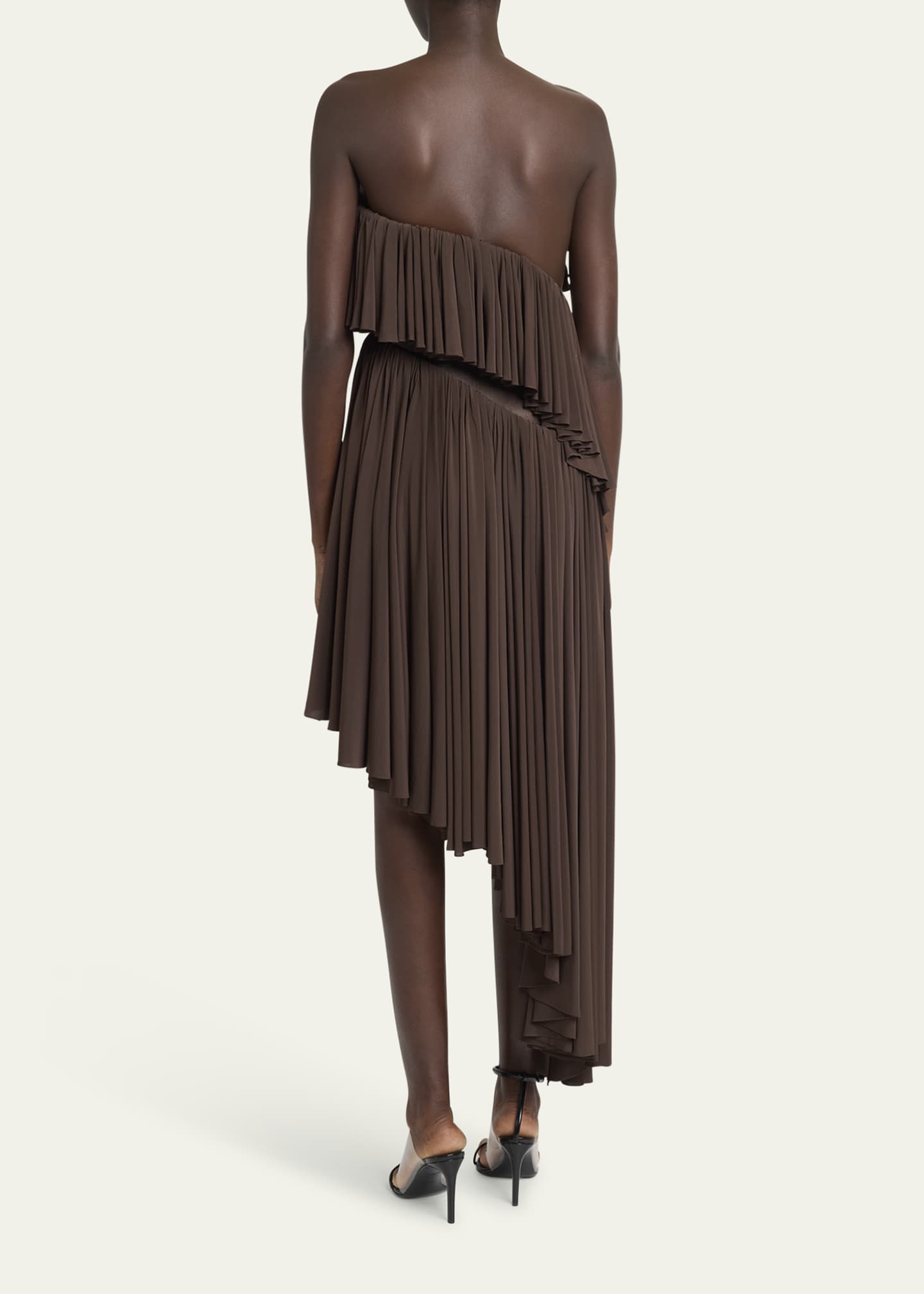 Strapless Ruffle Spiral Cutout Dress