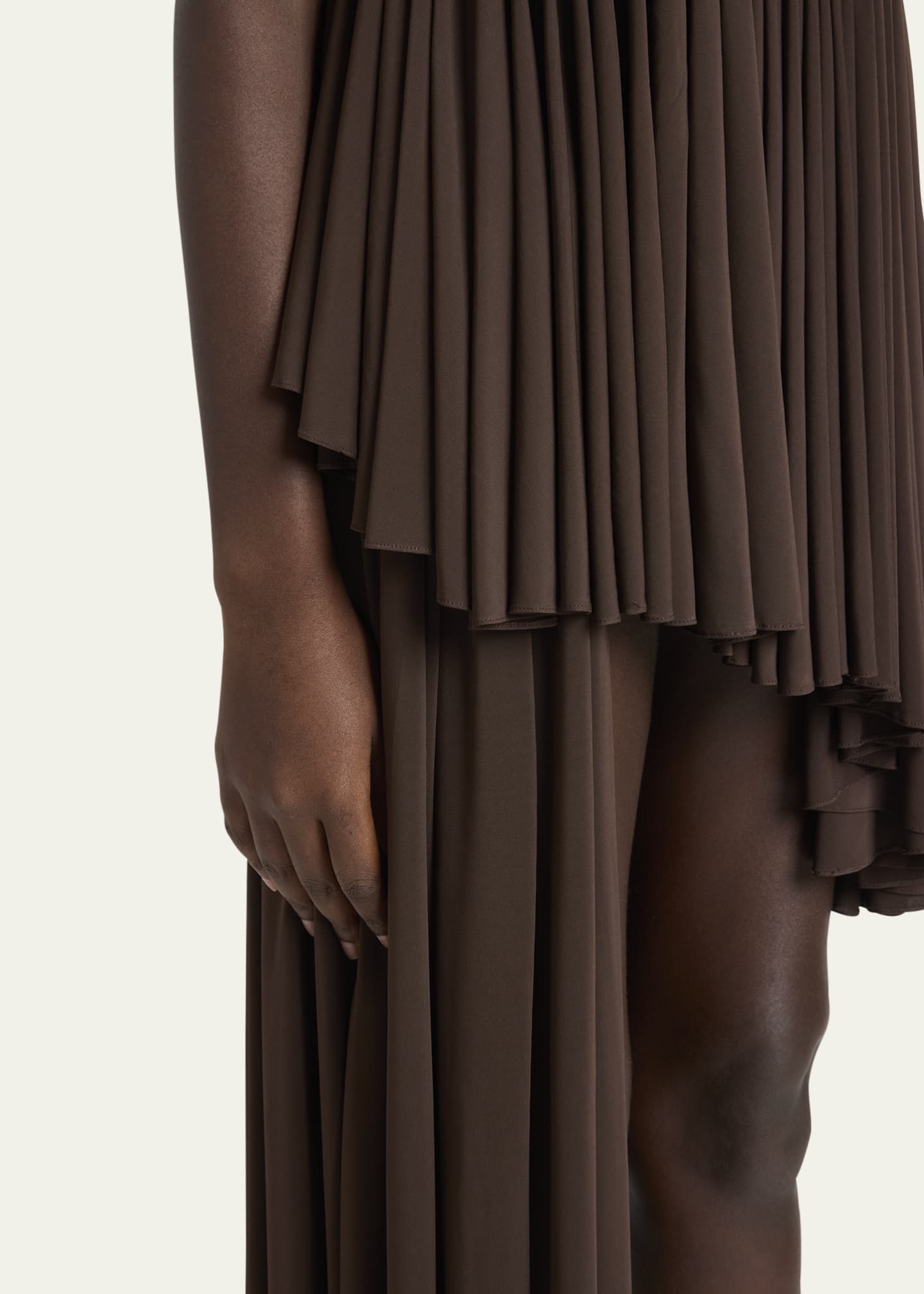 ALAIA Strapless Ruffle Spiral Cutout Dress - Bergdorf Goodman