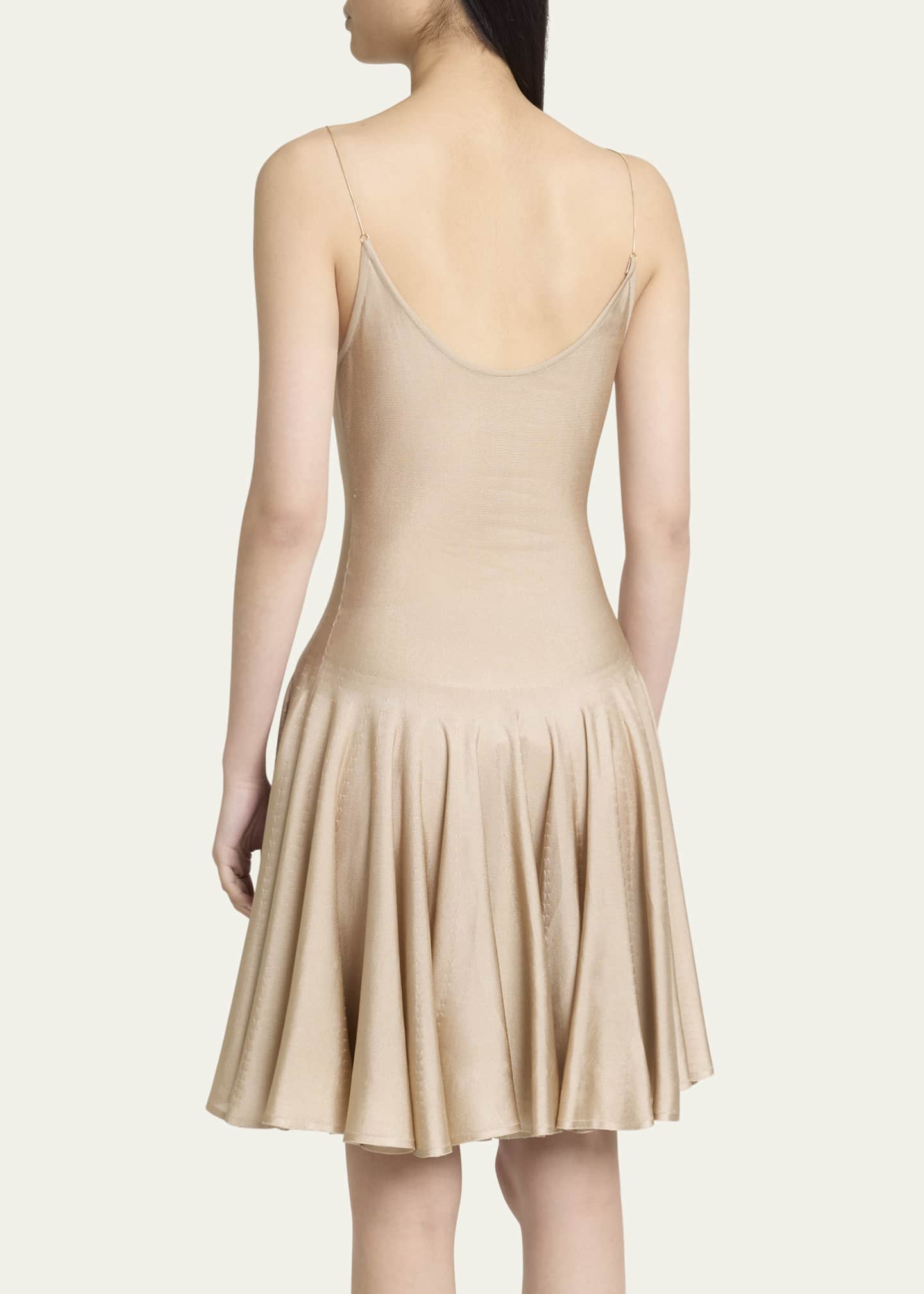 ALAIA Slip Flared Skirt Mini Dress Image 3 of 5
