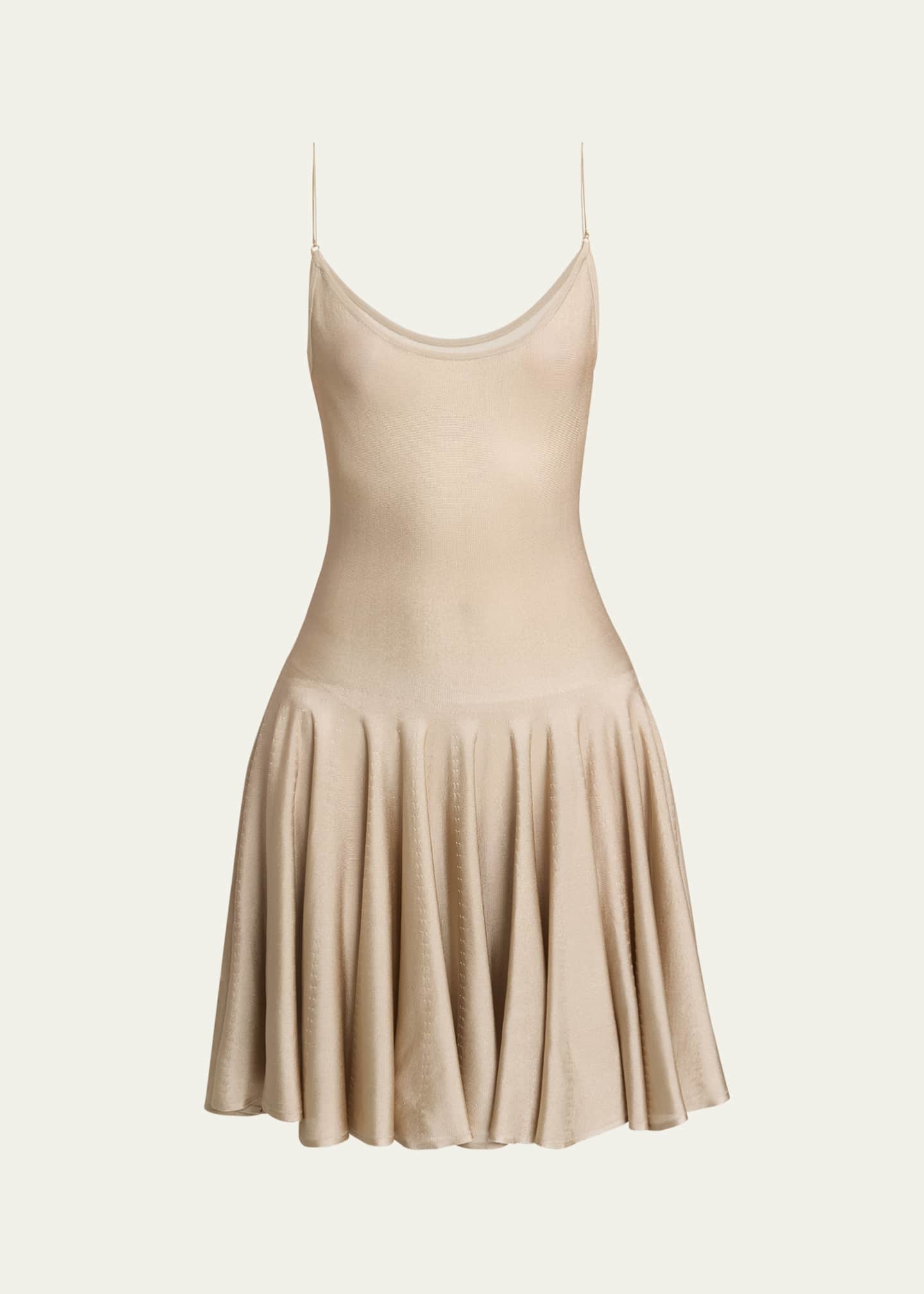 ALAIA Slip Flared Skirt Mini Dress Image 1 of 5