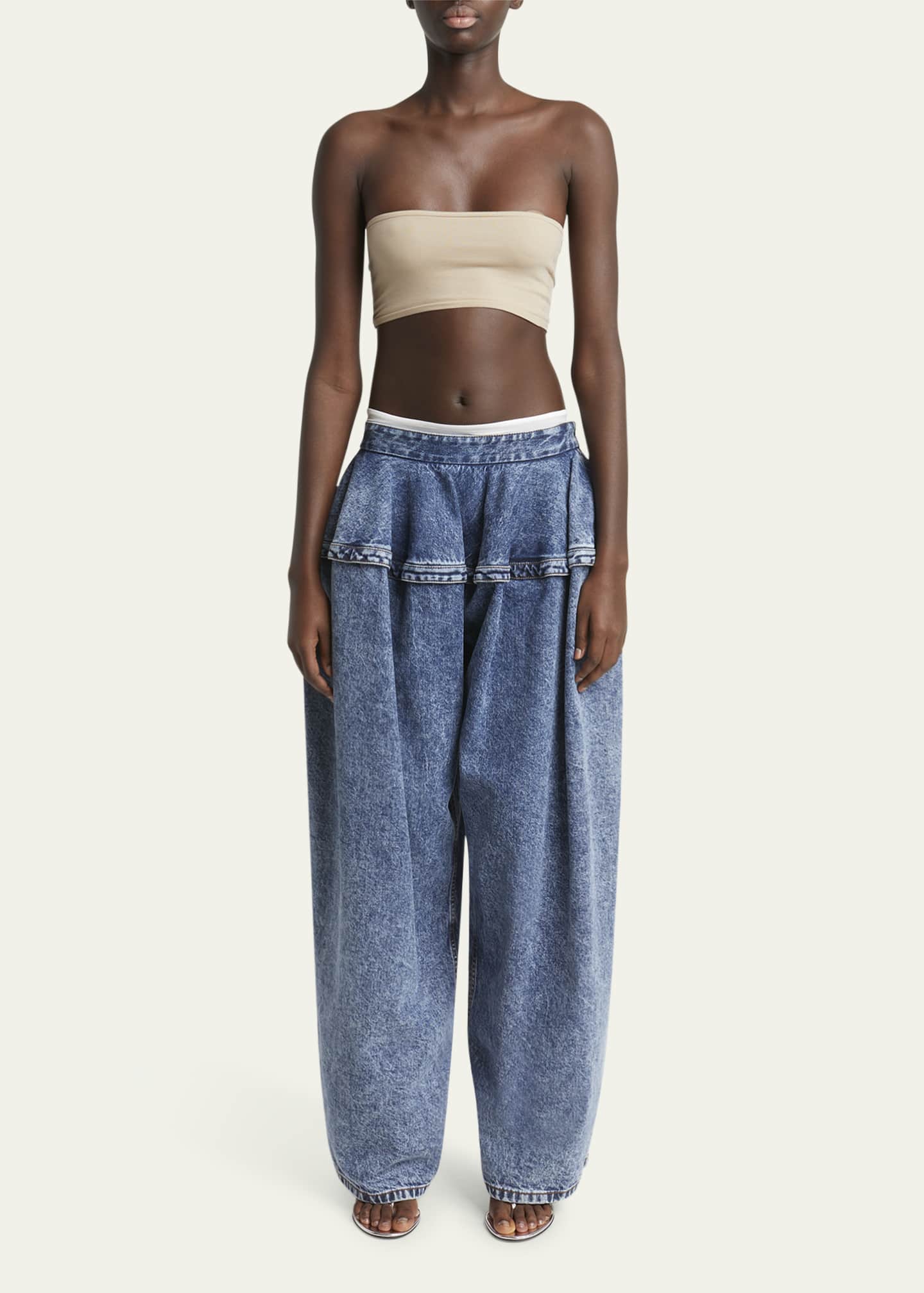 la favola ラファーボラ BAGGY PANTS CAMEL DENIM