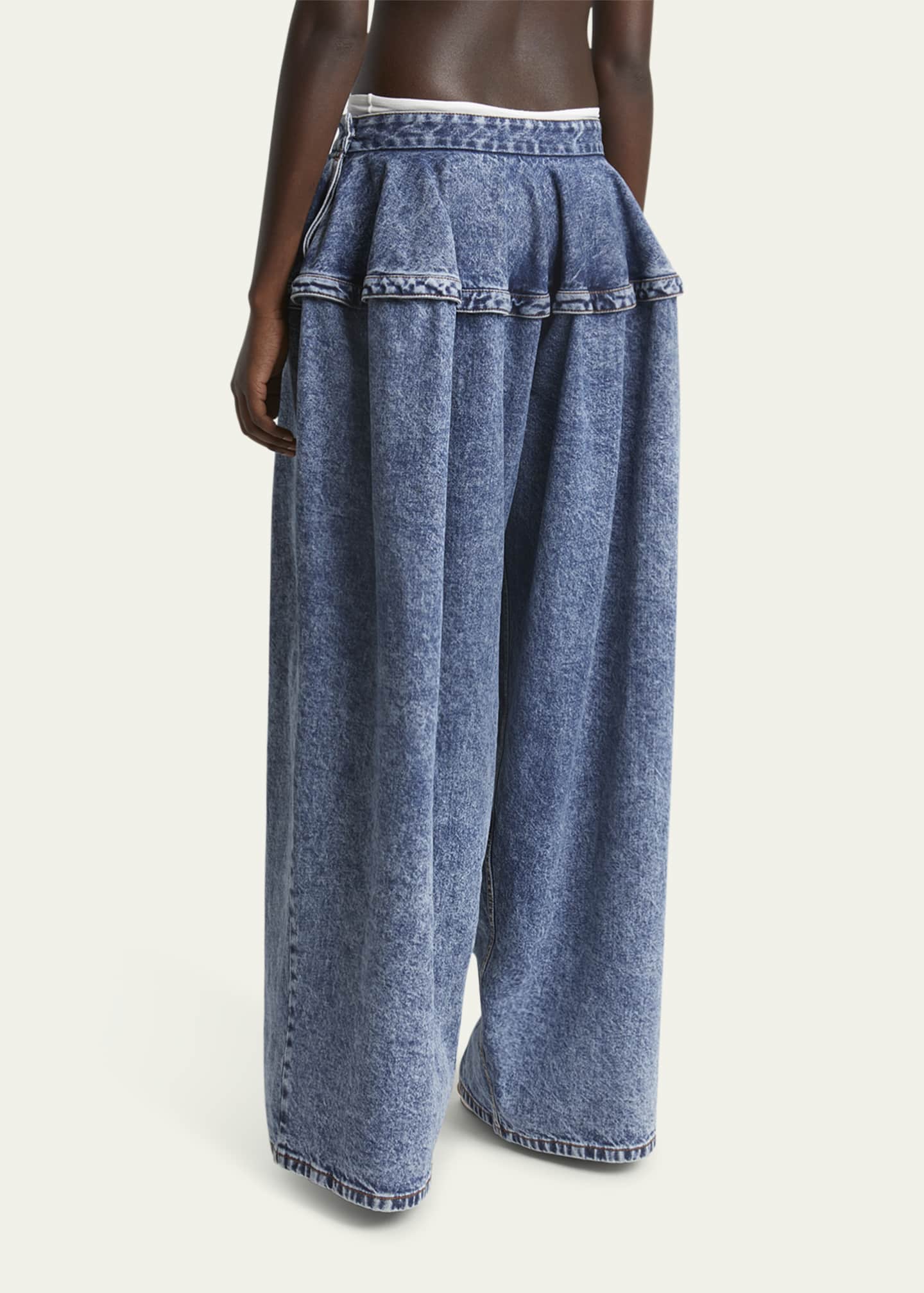la favola ラファーボラ BAGGY PANTS CAMEL DENIM
