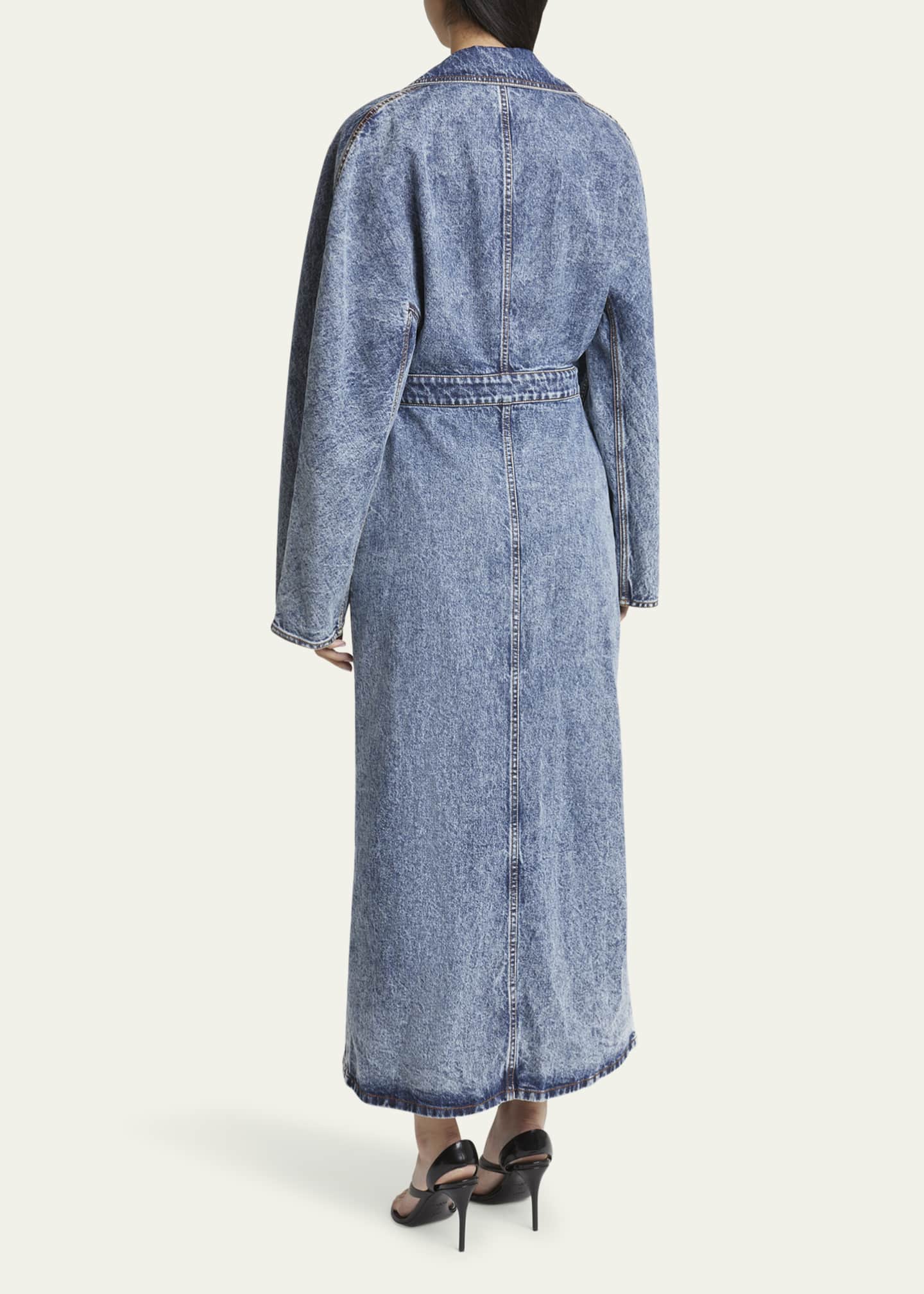 ALAIA Wrap Denim Trench Coat Image 3 of 5