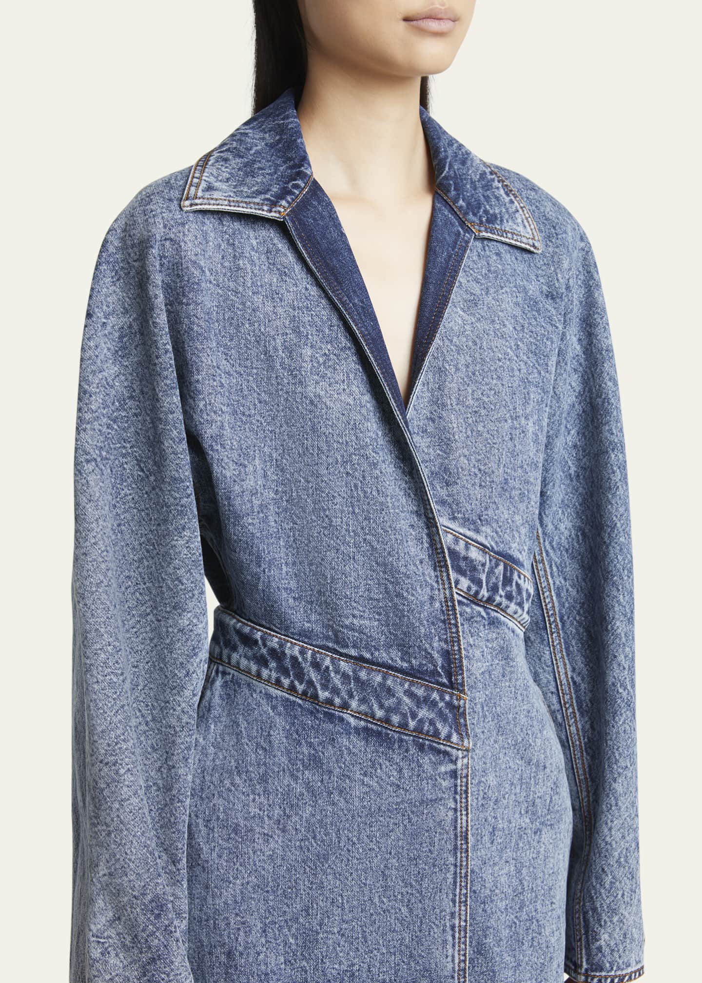 ALAIA Wrap Denim Trench Coat Image 5 of 5