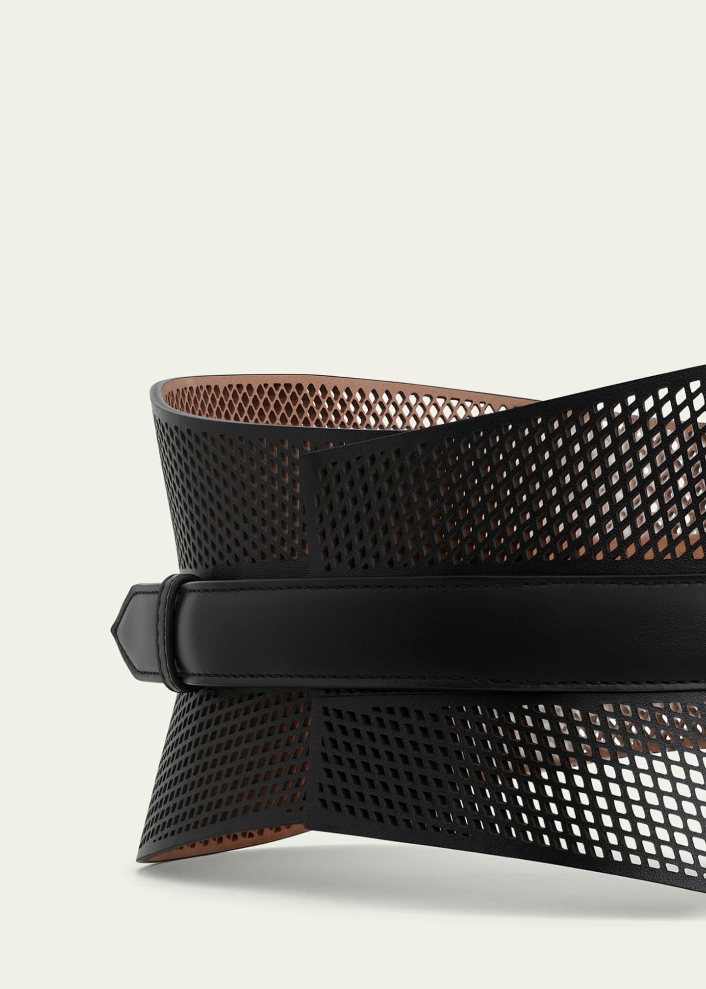 ALAIA Curved Wide Bustier Leather Belt Image 3 of 3
