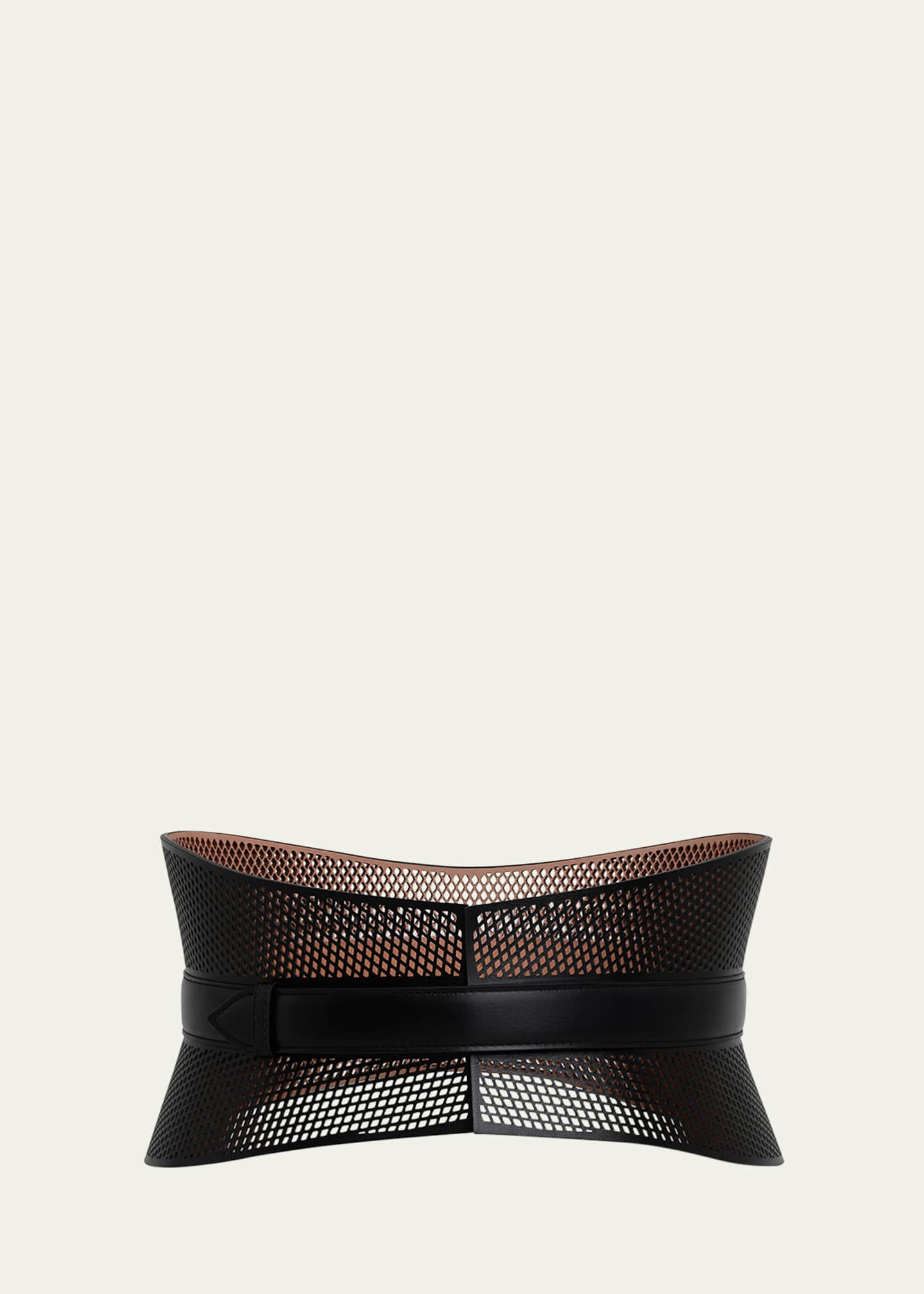 ALAIA Curved Wide Bustier Leather Belt Image 1 of 3