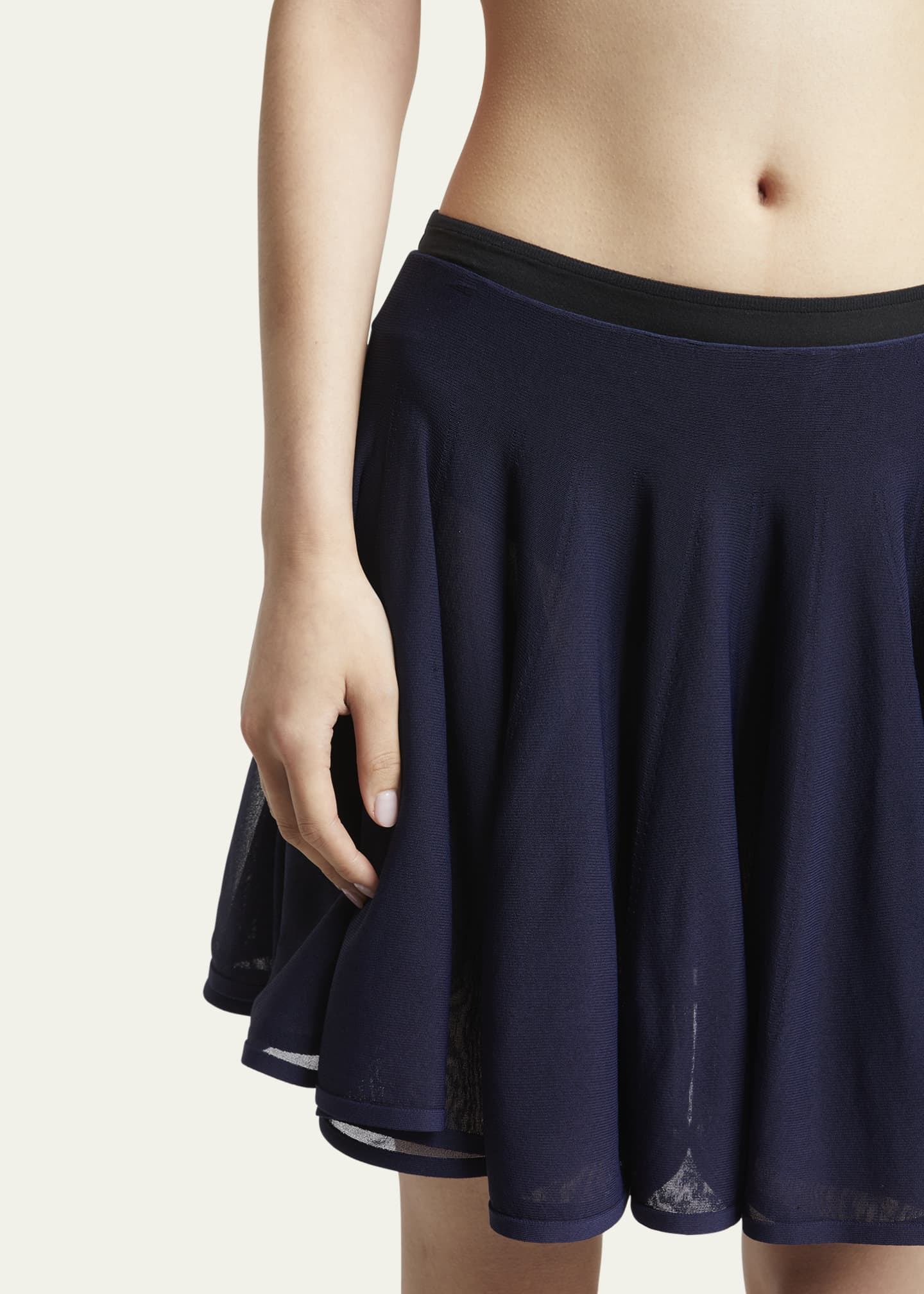 ミニスカート ALAIA FINE KNIT SKATER MINI SKIRT ALAÏA DARK BLUE FINE KNIT SKATER SKIRT |ALAÏA US