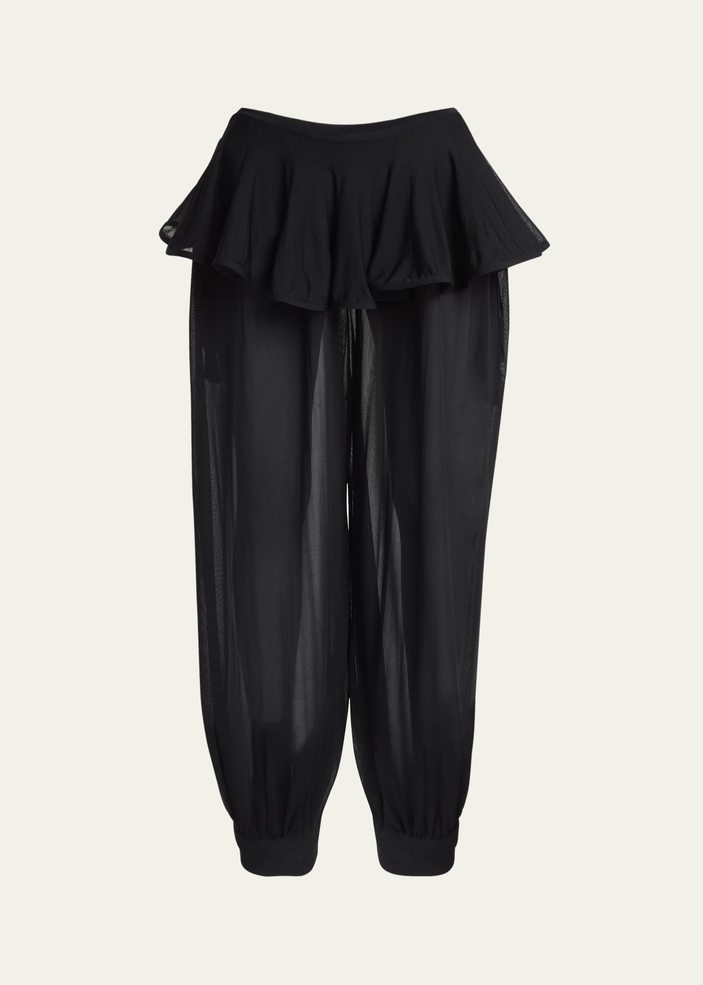 パンツ Alaia Peplum Trousers In Poplin ALAIA Sheer Peplum Pants - Bergdorf Goodman