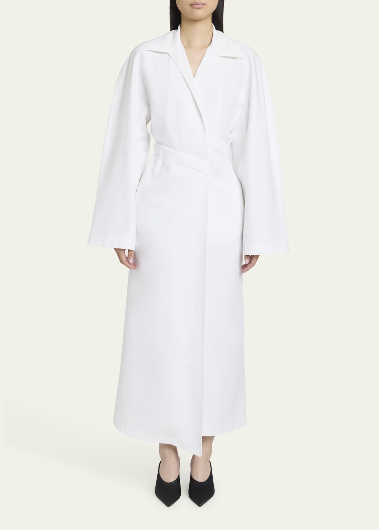 ALAIA Long Wrap Poplin Shirtdress Image 2 of 5
