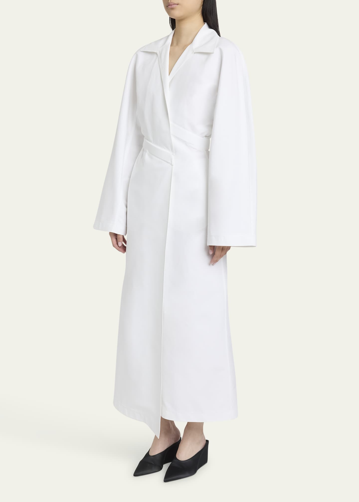 ALAIA Long Wrap Poplin Shirtdress Image 4 of 5