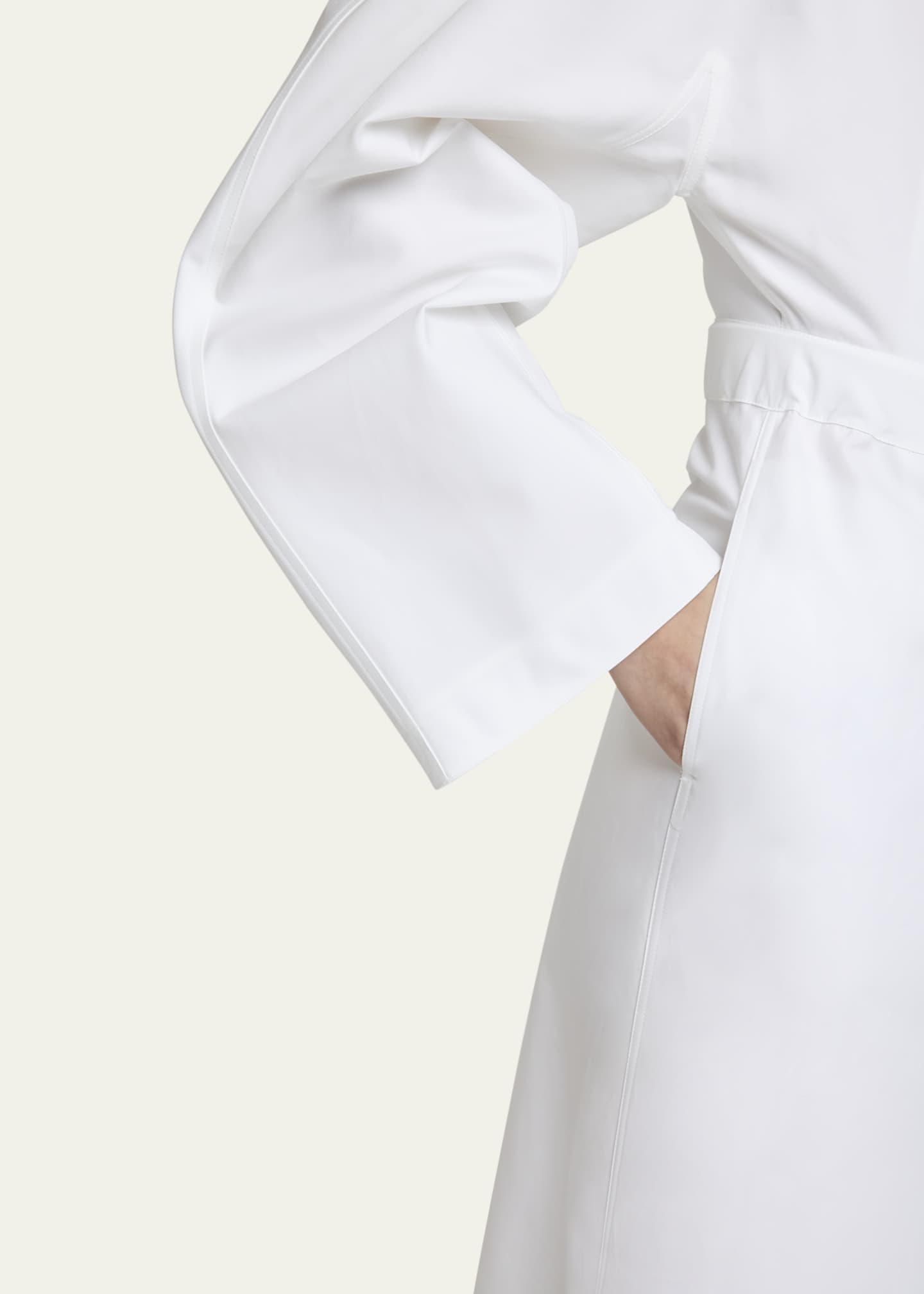 ALAIA Long Wrap Poplin Shirtdress Image 5 of 5