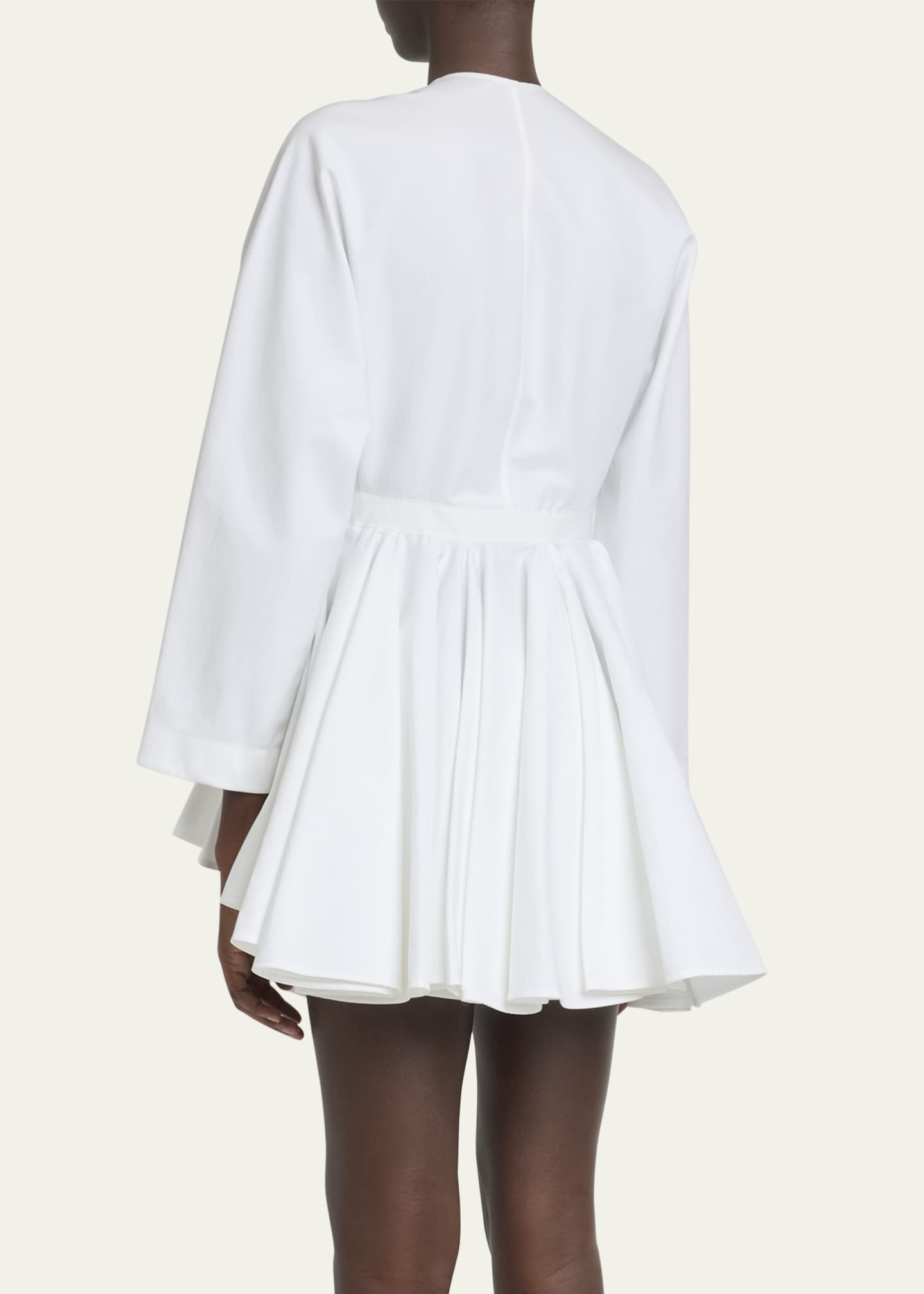 ALAIA V-Neck Asymmetric Mini Shirtdress Image 3 of 5