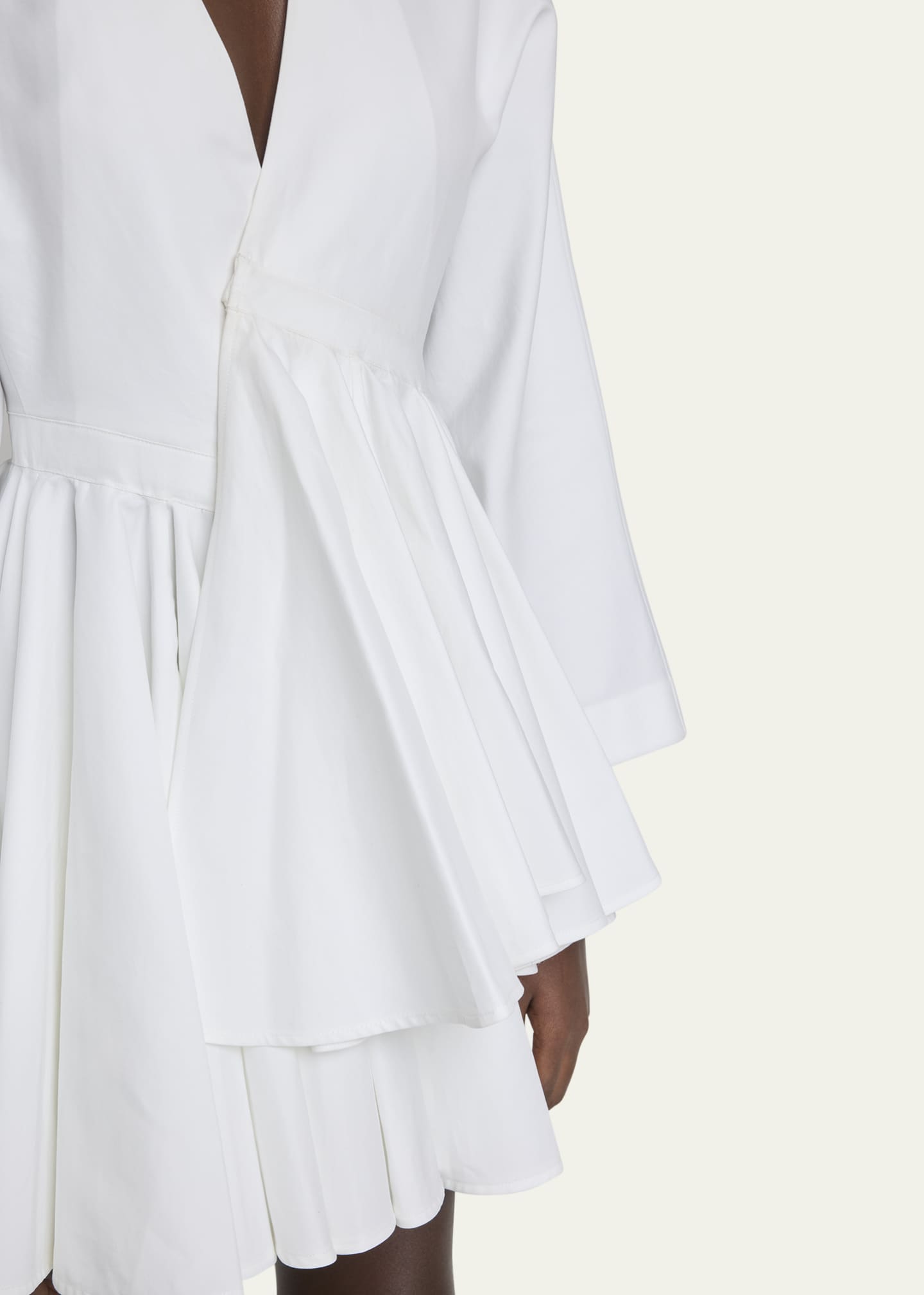 ALAIA V-Neck Asymmetric Mini Shirtdress Image 5 of 5