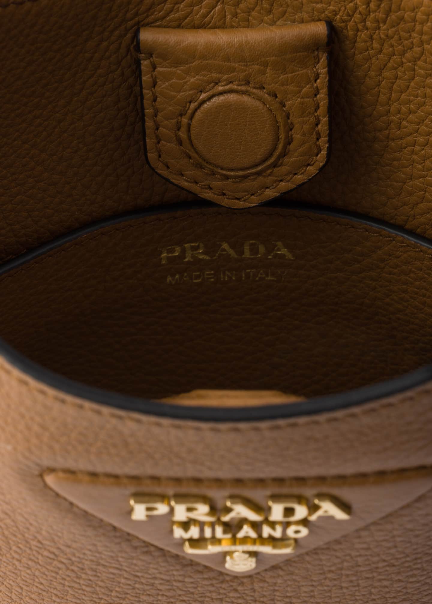 Prada Mini Daino Soft Leather Hobo Crossbody Bag Image 3 of 3