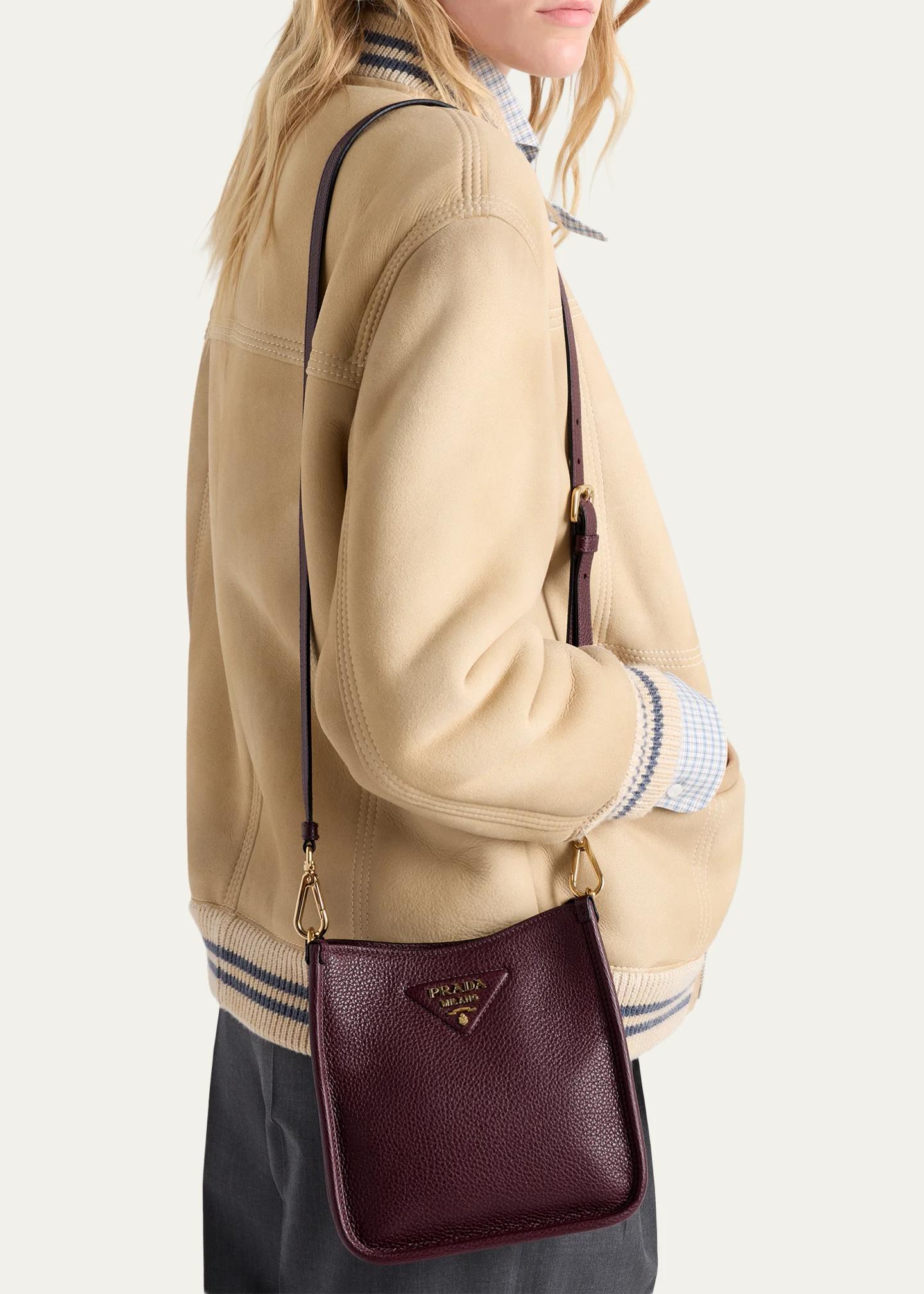 Prada Mini Daino Soft Leather Hobo Crossbody Bag - Bergdorf Goodman
