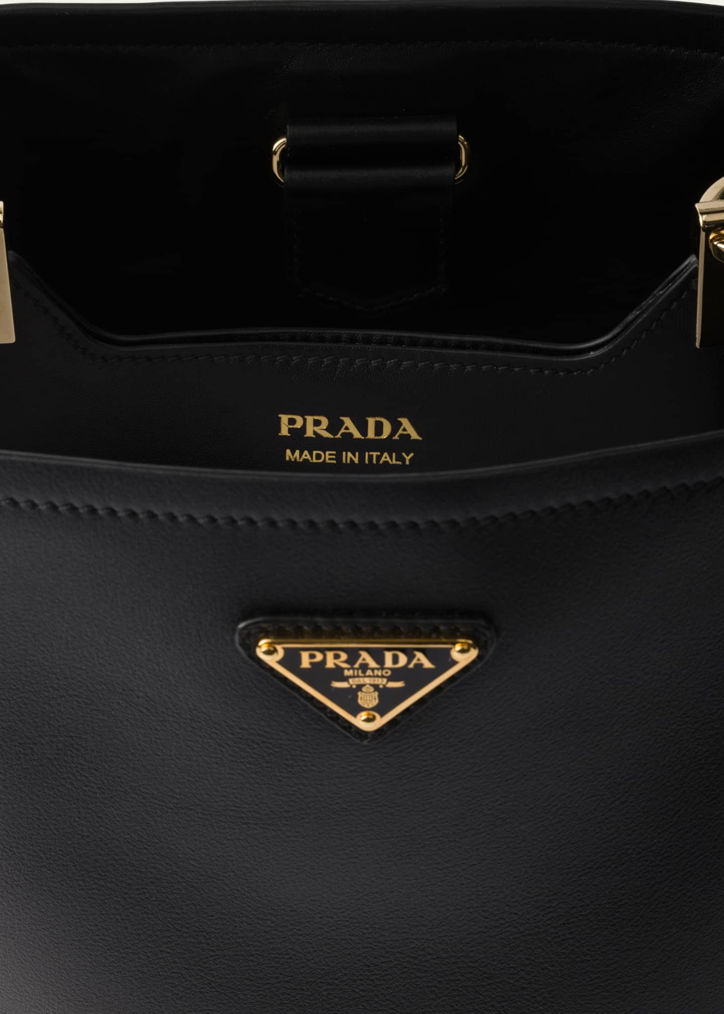 Prada Medium Bucket Leather Shoulder Bag Image 3 of 3