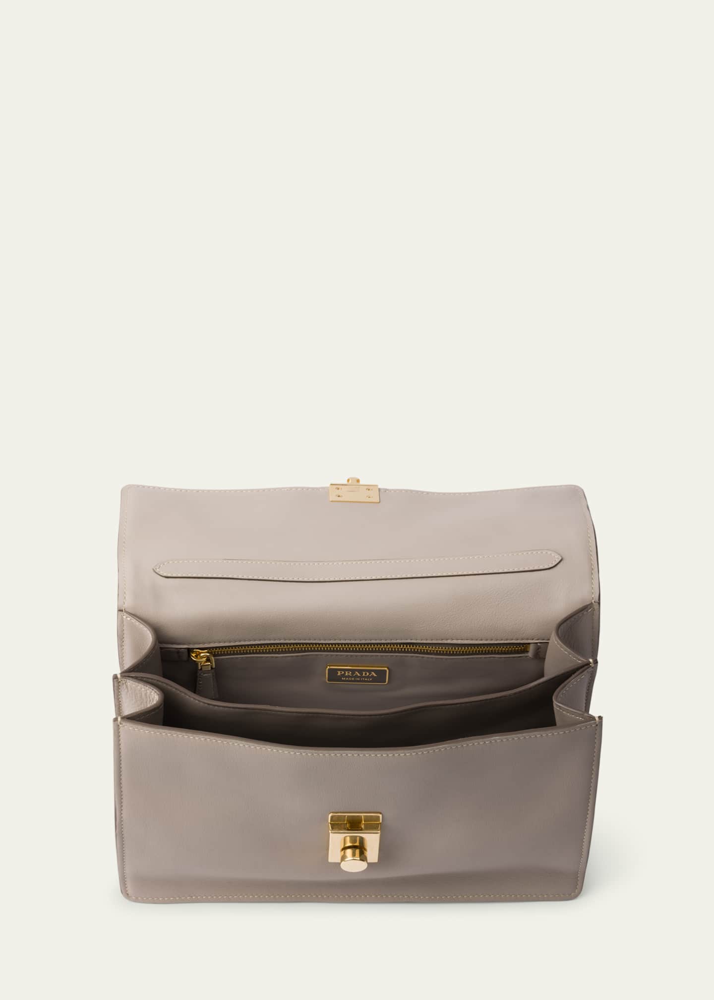 Prada Sound Medium Soft Leather Top-Handle Bag Image 4 of 5