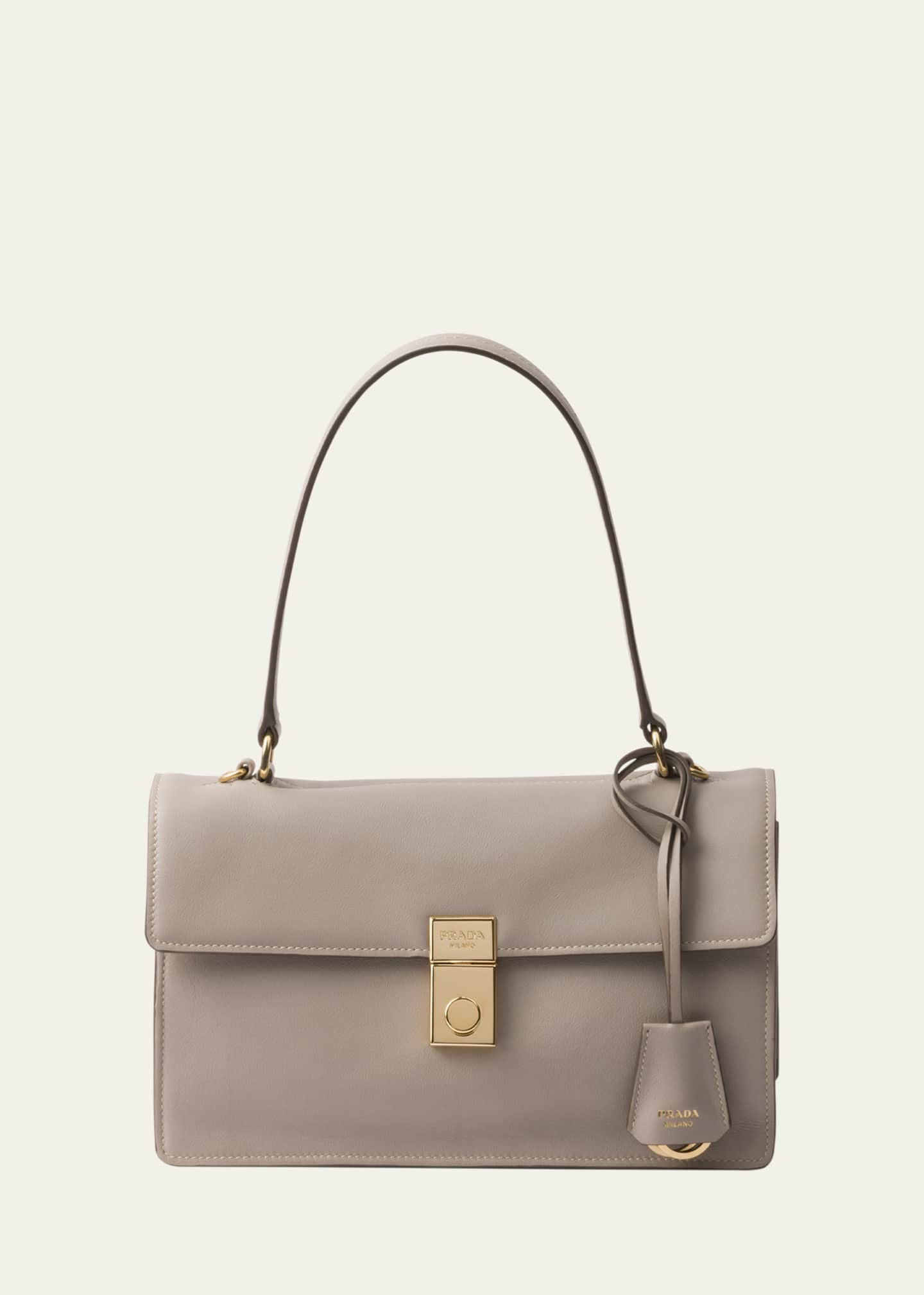 Prada Sound Medium Soft Leather Top-Handle Bag Image 1 of 5