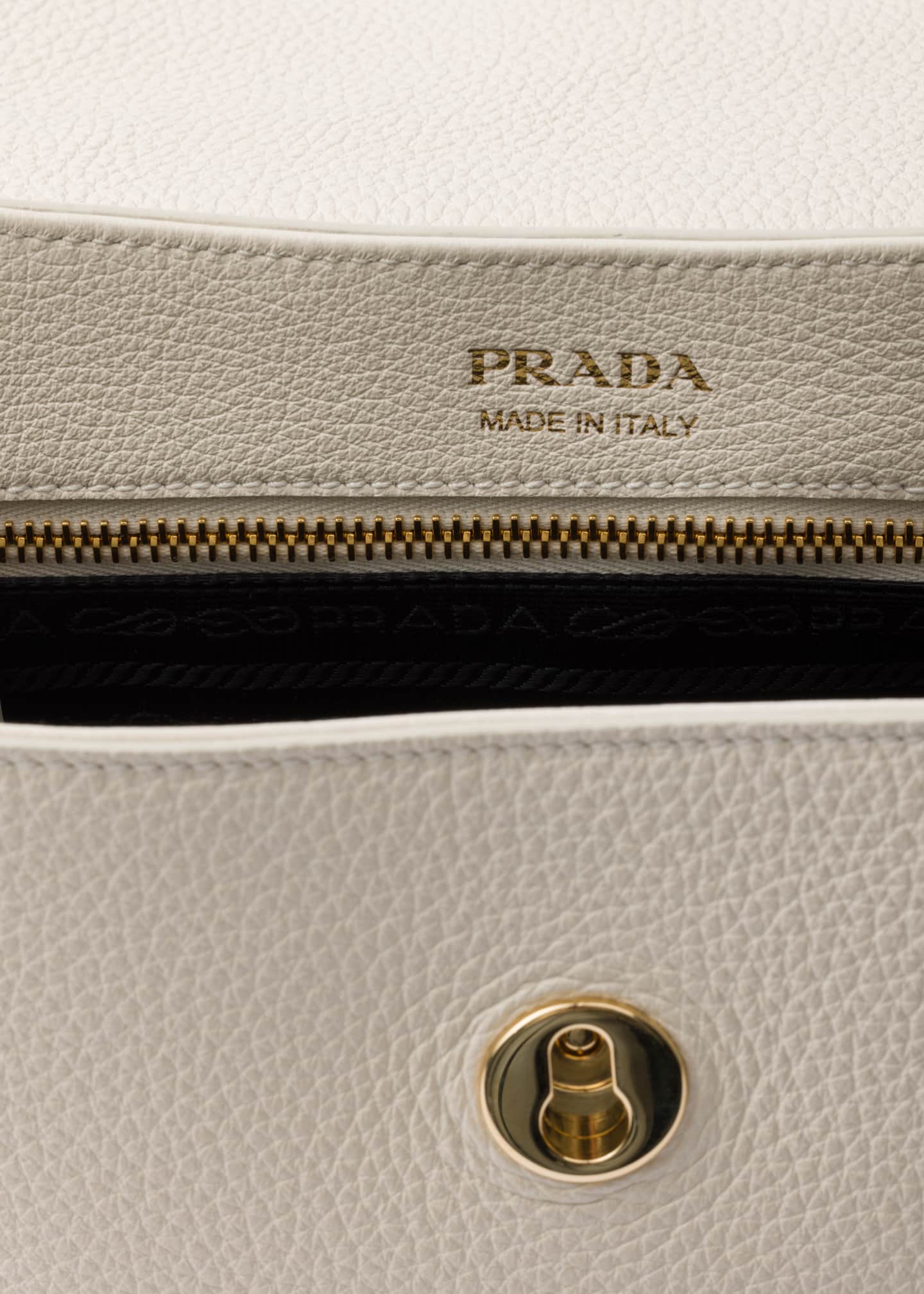 Prada Daino Flap Soft Leather Shoulder Bag Image 3 of 3