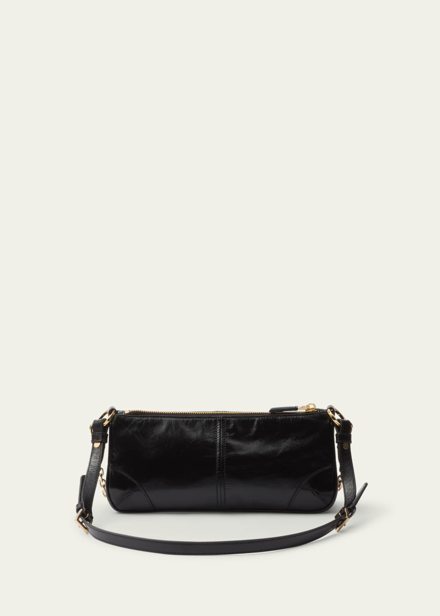 Prada Distressed Leather Shoulder Bag Image 3 of 5