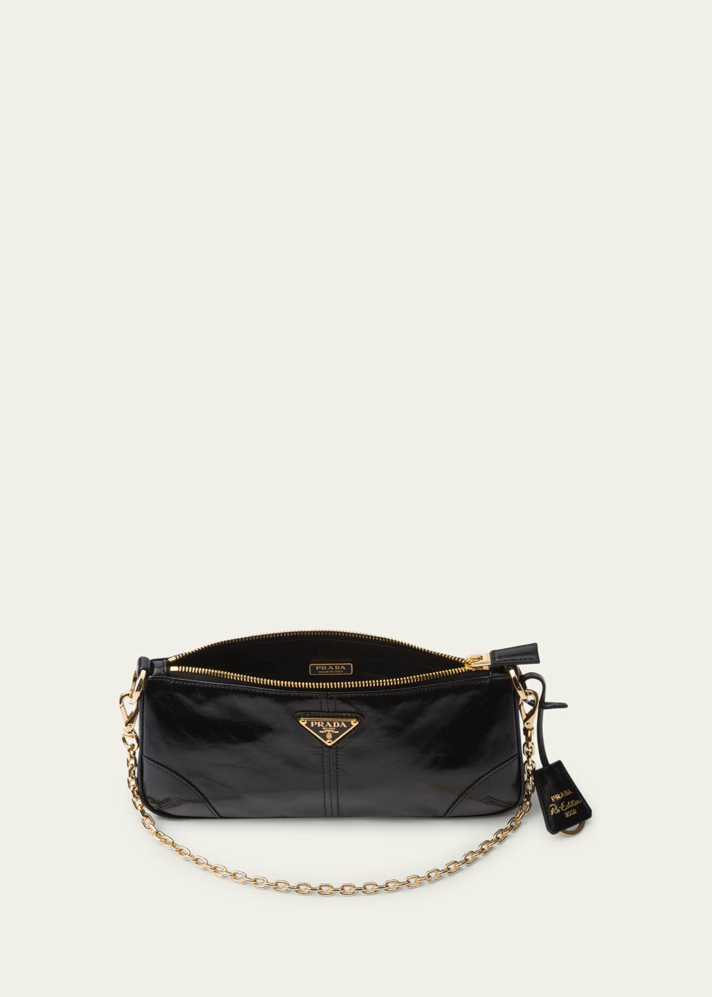 Prada Distressed Leather Shoulder Bag Image 4 of 5
