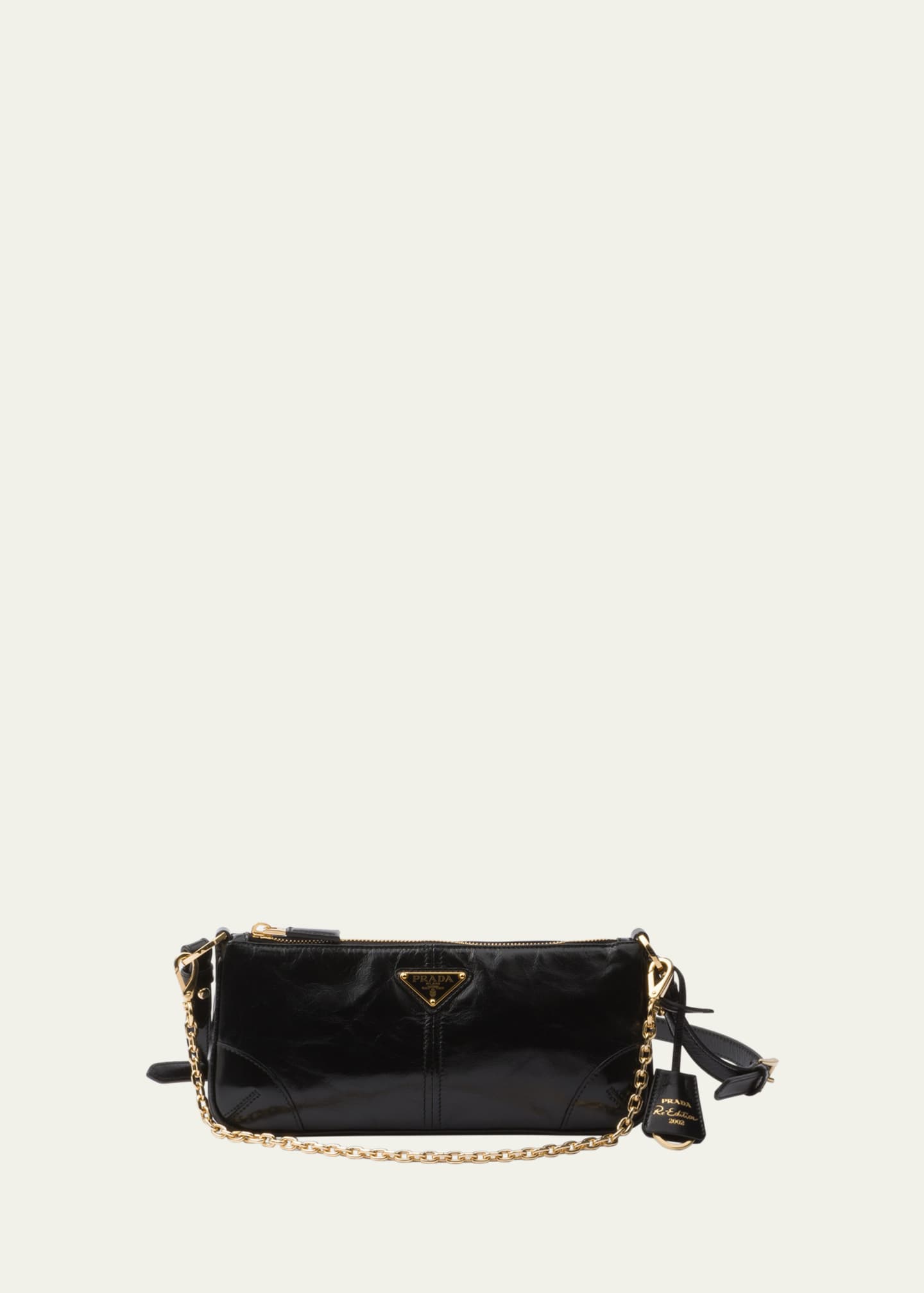 Prada Distressed Leather Shoulder Bag Image 1 of 5