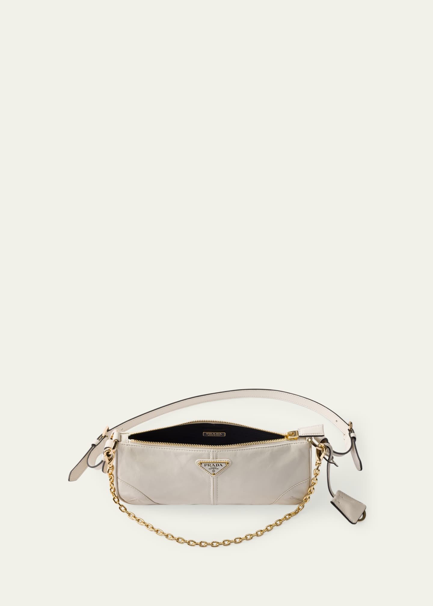 Prada Distressed Leather Shoulder Bag Image 4 of 5