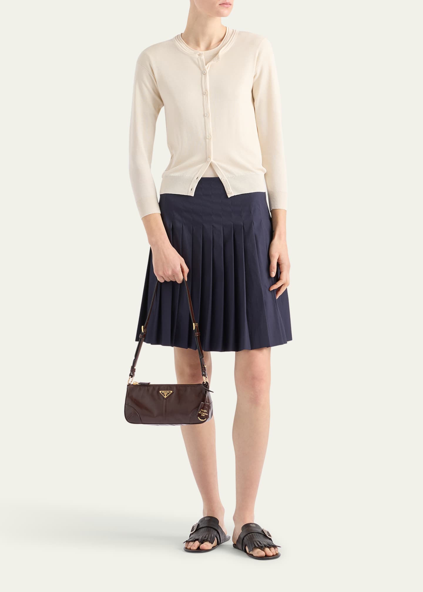 Prada Distressed Leather Shoulder Bag Image 5 of 5