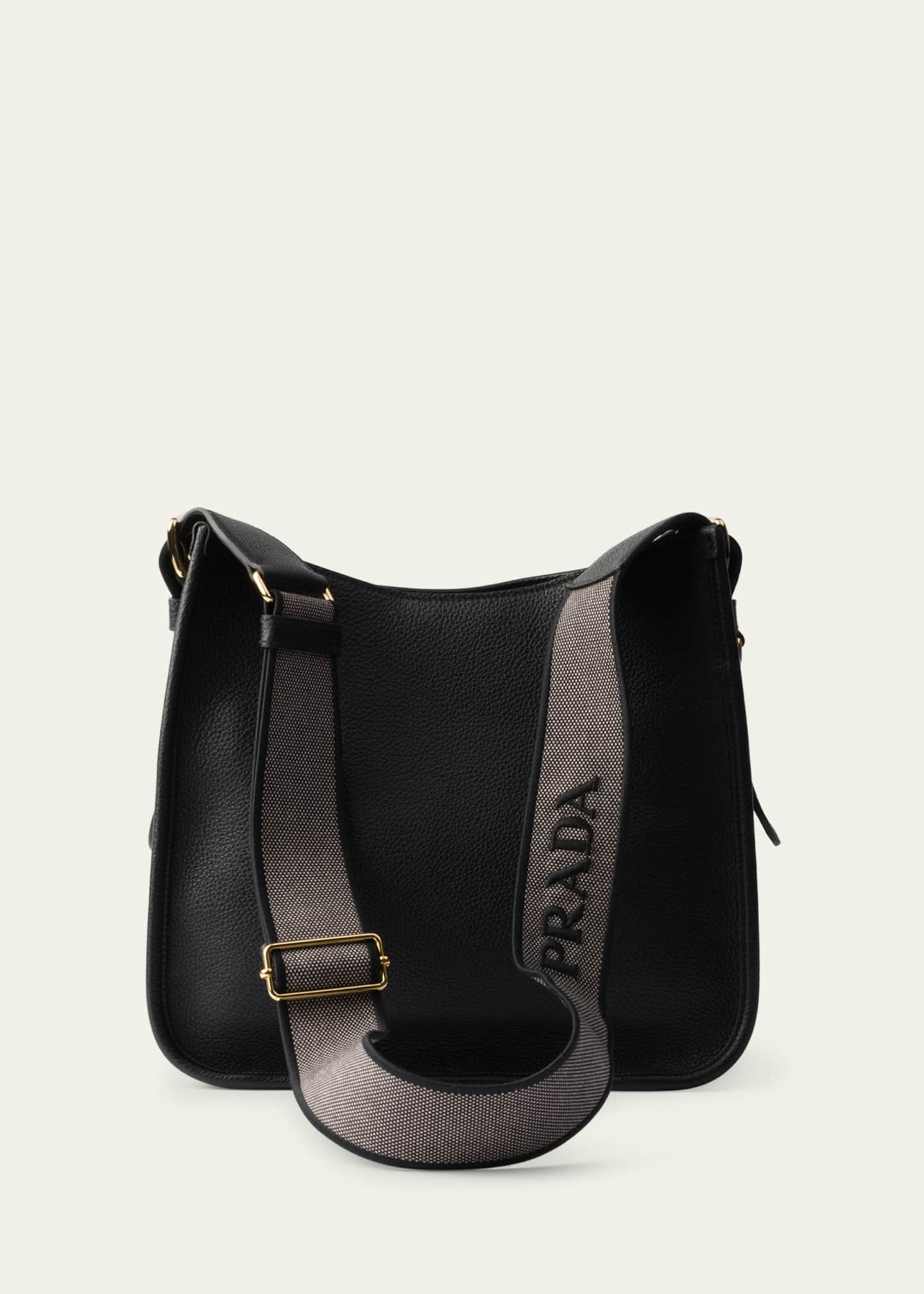 Prada Medium Daino Soft Leather Hobo Crossbody Bag