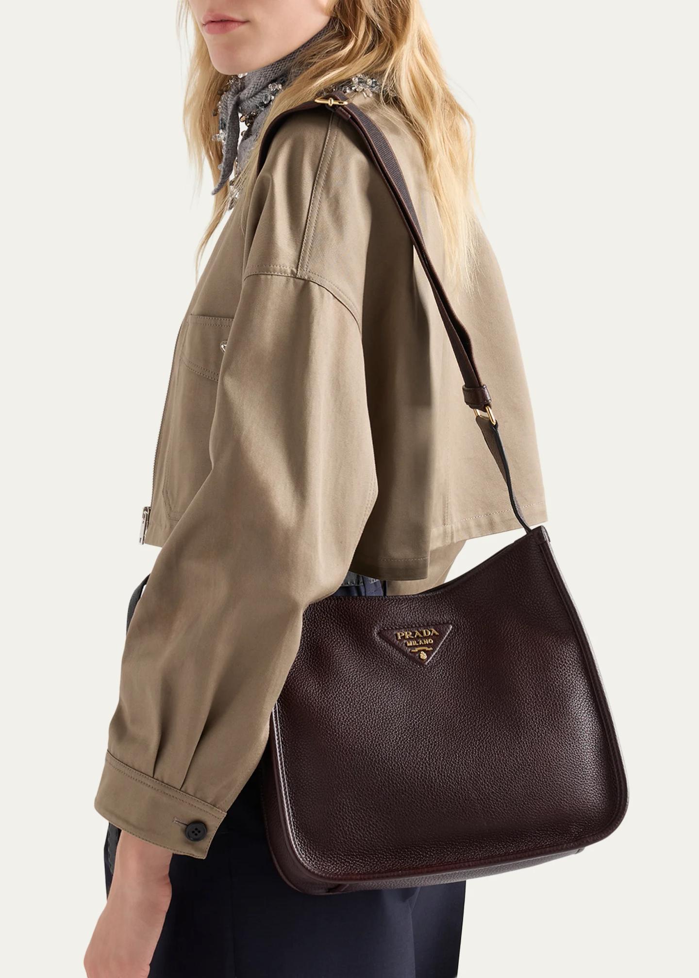 Prada Medium Daino Soft Leather Hobo Crossbody Bag - Bergdorf Goodman
