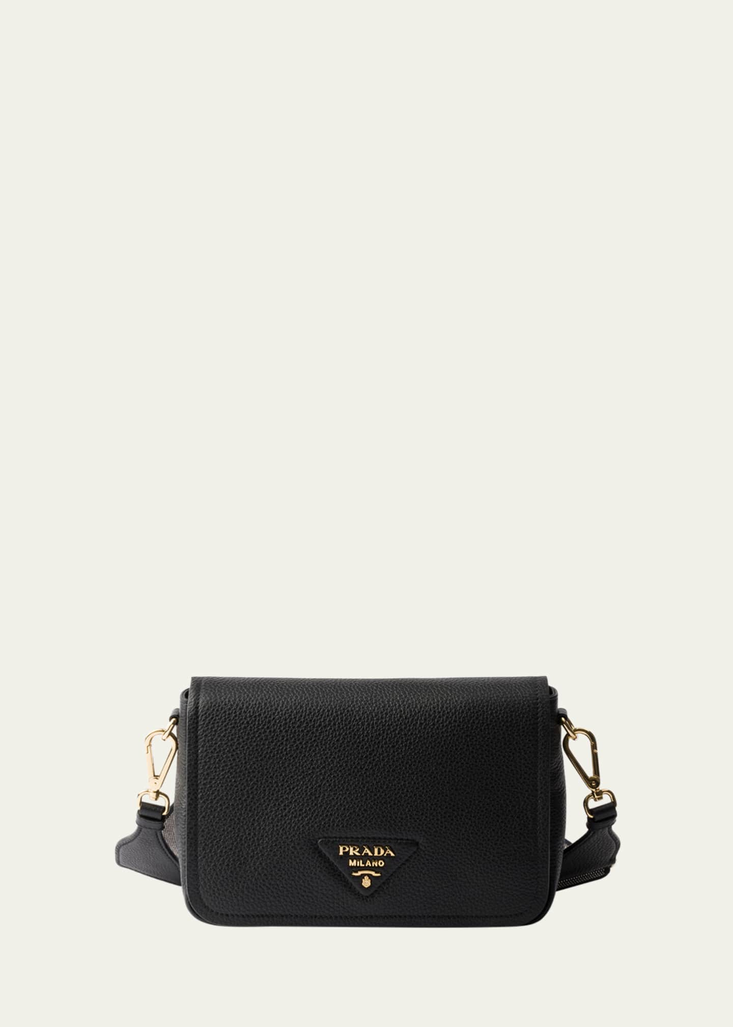Prada Daino Flap Soft Leather Crossbody Bag Image 1 of 3