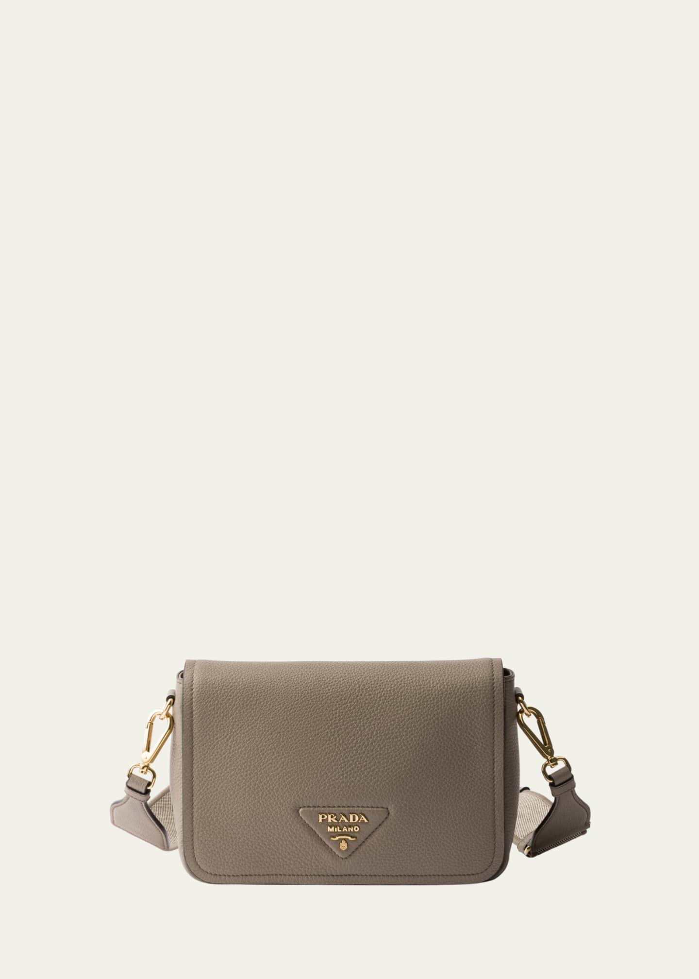Prada Daino Flap Soft Leather Crossbody Bag Image 1 of 3