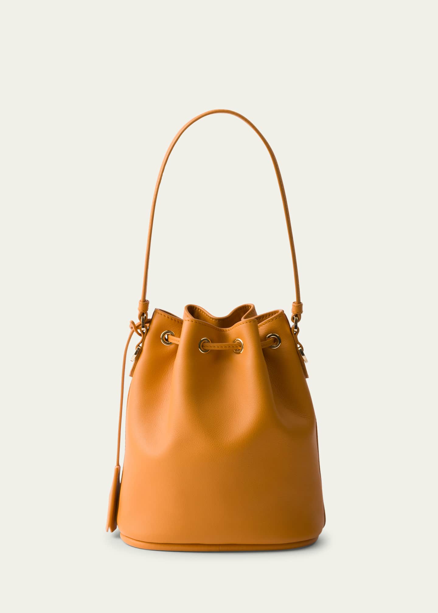 Prada Flou Drawstring Leather Bucket Bag Image 2 of 3