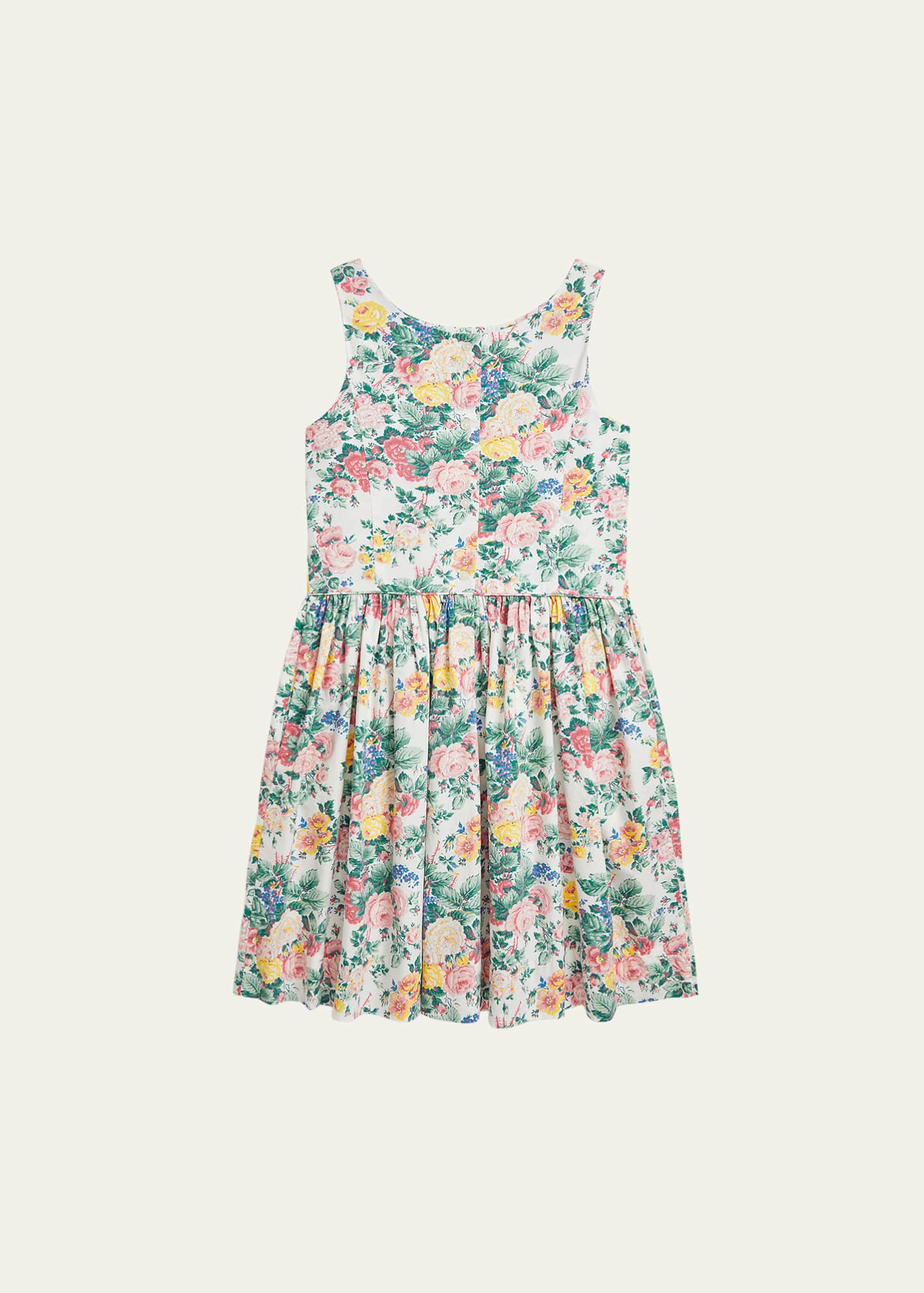 Ralph Lauren Childrenswear Girl's Sleeveless Floral Poplin Day Dress, Size 7-16 Image 2 of 2